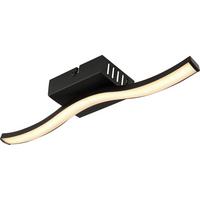 LED-Deckenleuchte Plop Opal/Schwarz max. 6 Watt - Opal/Schwarz, MODERN, Kunststoff/Metall (34,3/7/6,4cm) - Mömax