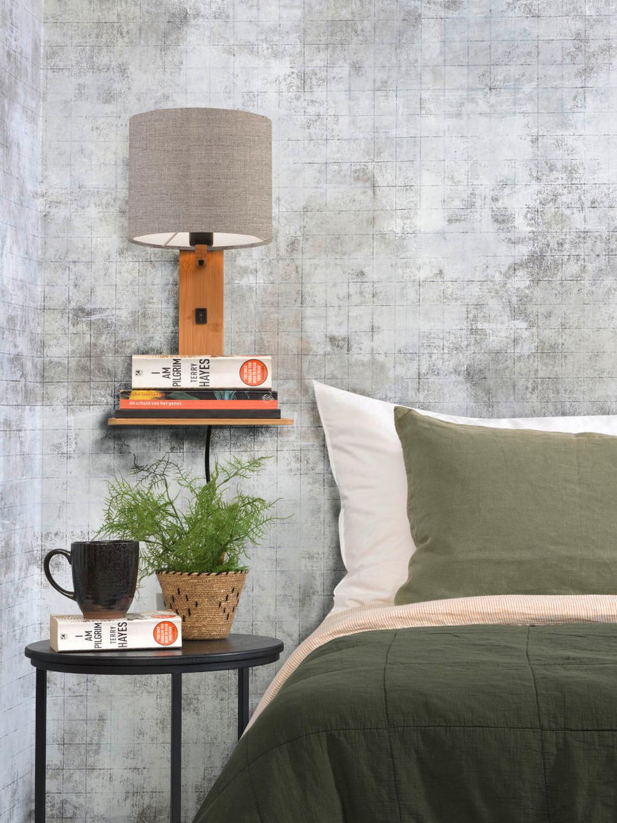 Stenska Svetilka Andes, Naravna Barva, Bambus - naravne barve, Trend, tekstil/les (19/24/36cm) - Good & Mojo