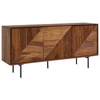 Komoda Wohnling, Pravi Les - črna/barve indijskega rožnega lesa, Design, kovina/les (148/72/40cm) - MID.YOU