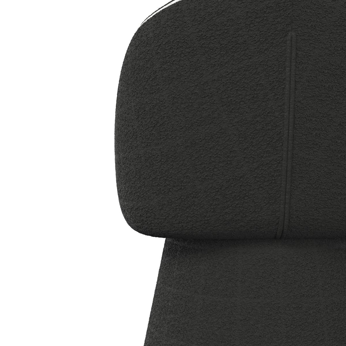 Armlehnstuhl Maia Schwarz Chenille Drehbar Gepolstert - Schwarz, MODERN, Textil/Metall (60/84,5/59cm) - Bessagi Home