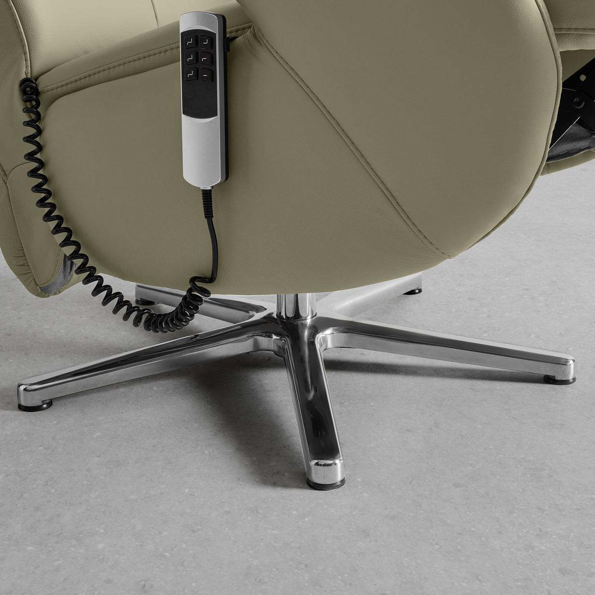 Relaxsessel Sitting 2 Grau - Chromfarben/Grau, MODERN, Leder (70/111/80cm) - Premium Living