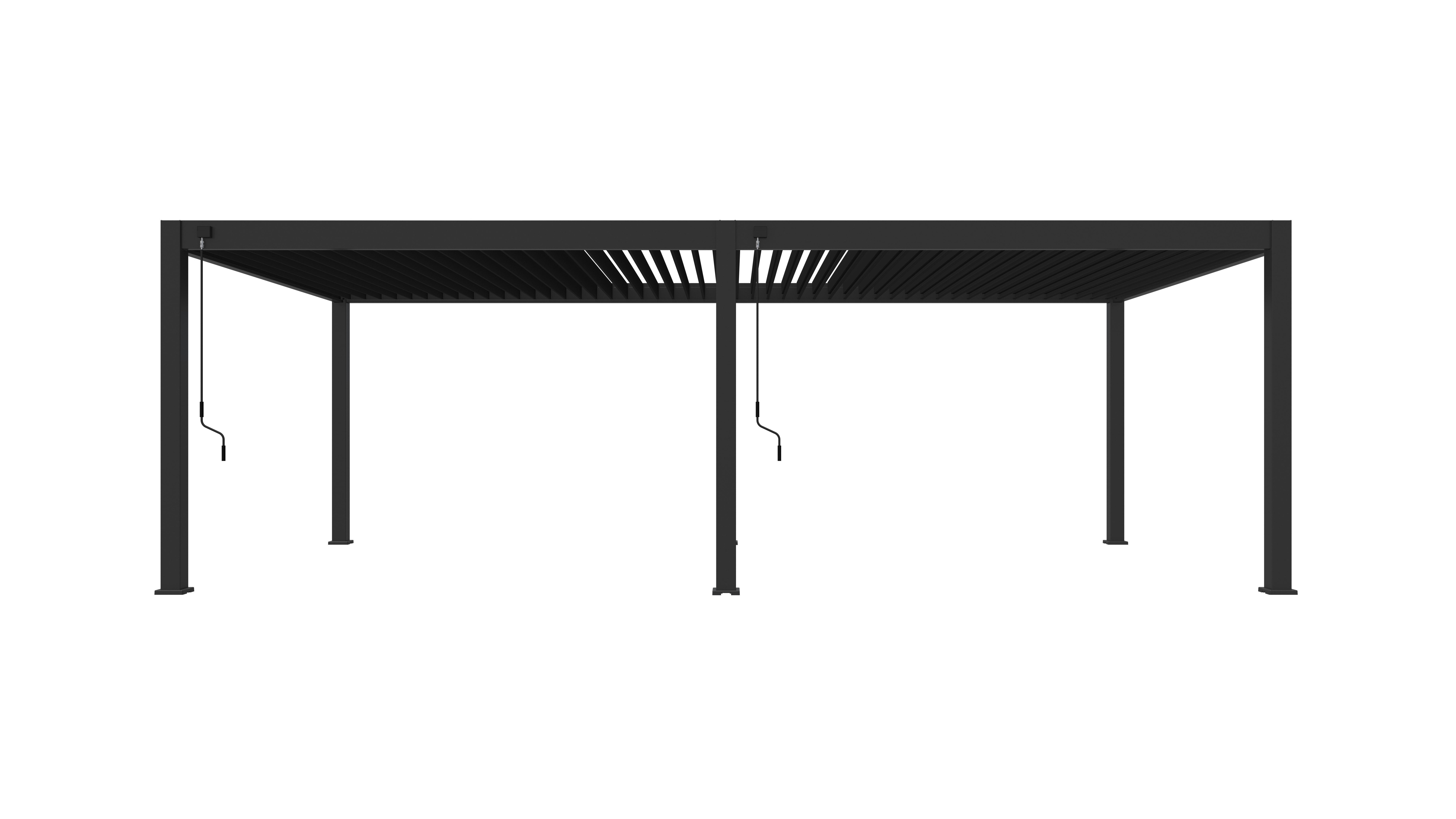Pergola Deluxe Plus m. LED ca. 400x800 cm Anthr. Netzbetr - Anthrazit, Basics, Metall (400/255/800cm) - Gardenson