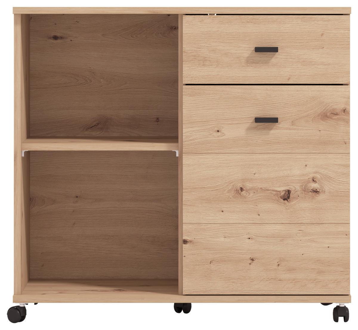 Schranksystem Corby Eiche Artisan - Eiche Artisan/Grau, MODERN, Holzwerkstoff/Kunststoff (77/72,5/35cm) - Mömax