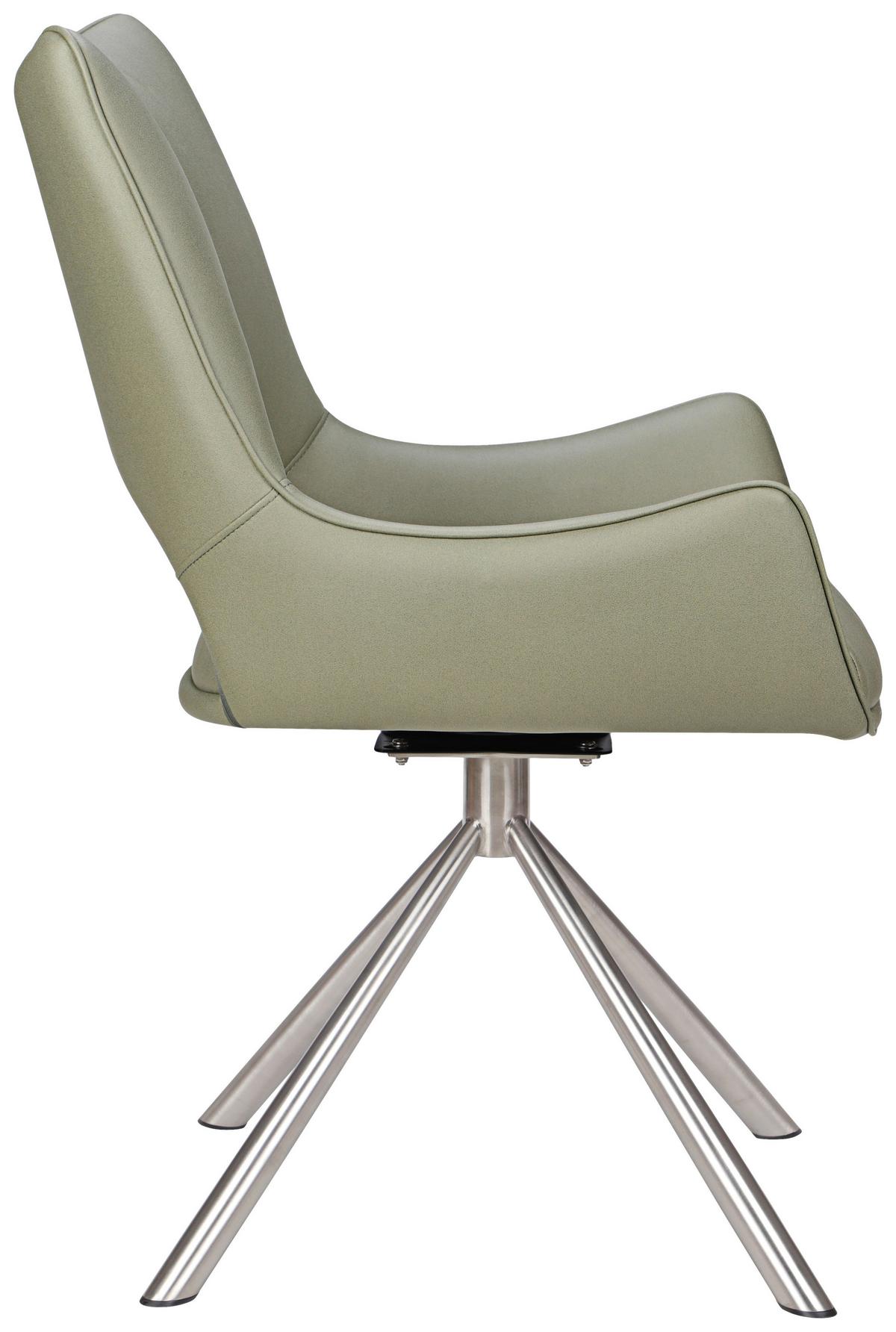 KRZESŁO APOLLO  -EXKLUSIV- - zielony/kolor stalowy, Design, metal/tkanina (57/85,5/62cm) - Carryhome