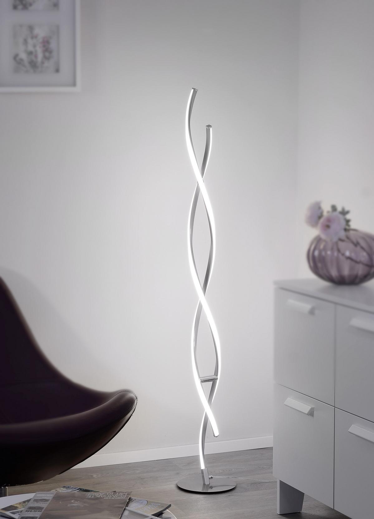 LAMPA STOJĄCA LED 9140-55 POLINA - kolor niklowy, Konventionell, metal (20/20/136cm) - Paul Neuhaus