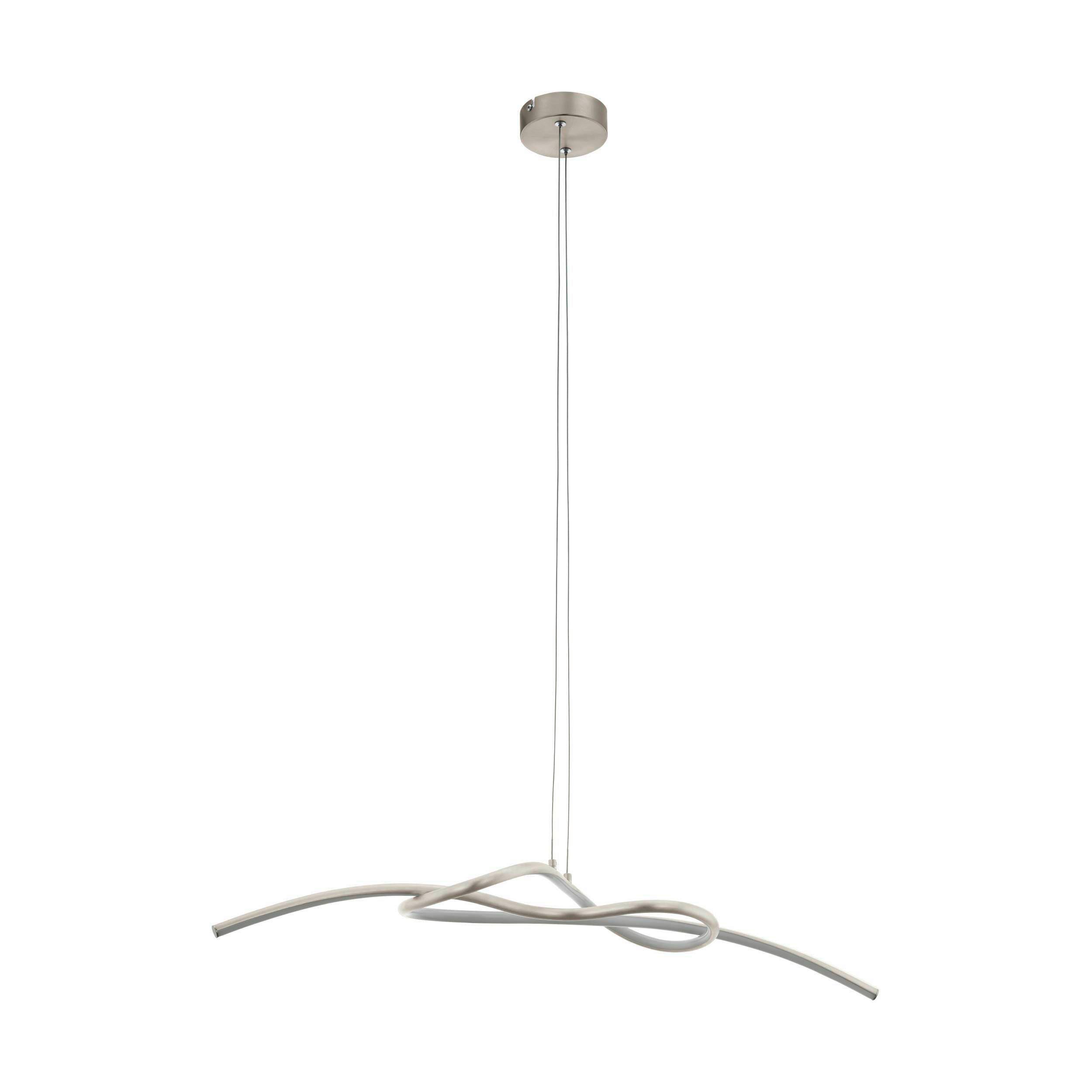 Hängeleuchte 97938* Novafeltria - Weiss/Nickelfarben, Design, Kunststoff/Metall (90/20/150cm) - Eglo