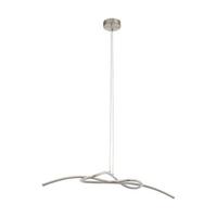 Hängeleuchte 97938* Novafeltria - Weiss/Nickelfarben, Design, Kunststoff/Metall (90/20/150cm) - Eglo