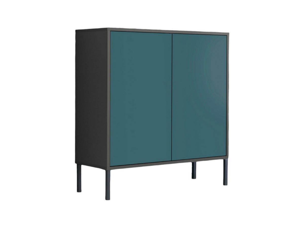 Kommode Mailand Typ 4 Anthrazit/Petrol - Anthrazit/Petrol, MODERN, Holzwerkstoff/Metall (79/86/33cm) - MID.YOU