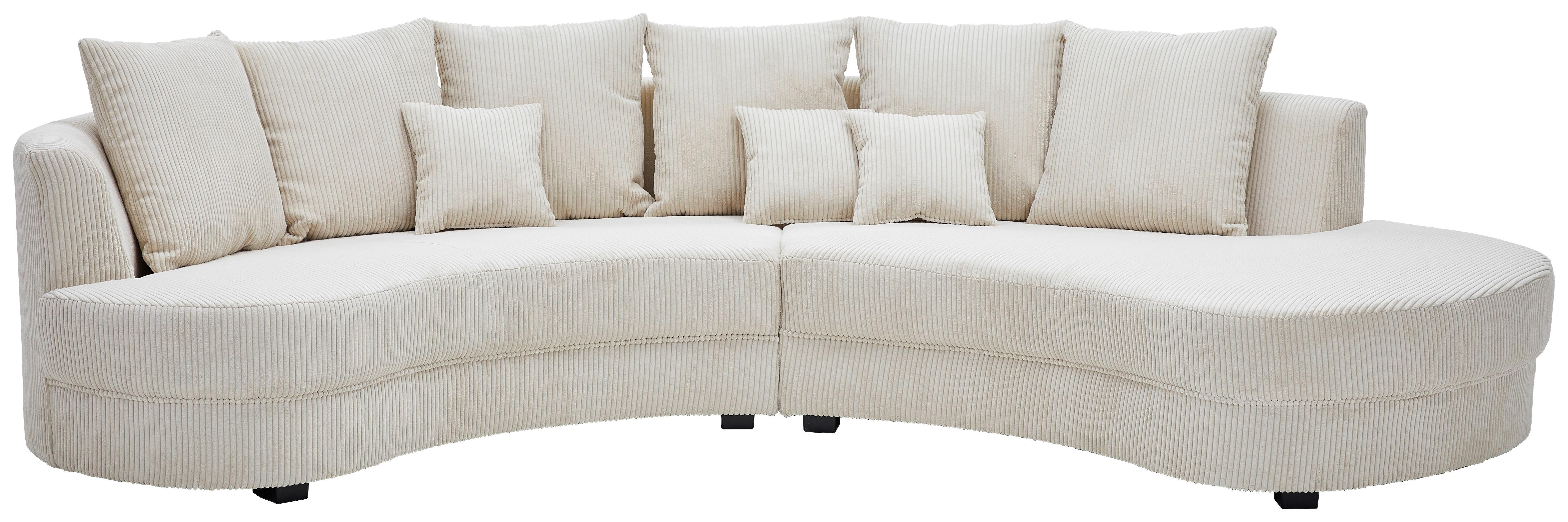 Wohnlandschaft Limoncello beige Cord - Beige/Schwarz, Design, Kunststoff/Textil (300/160cm) - Livetastic