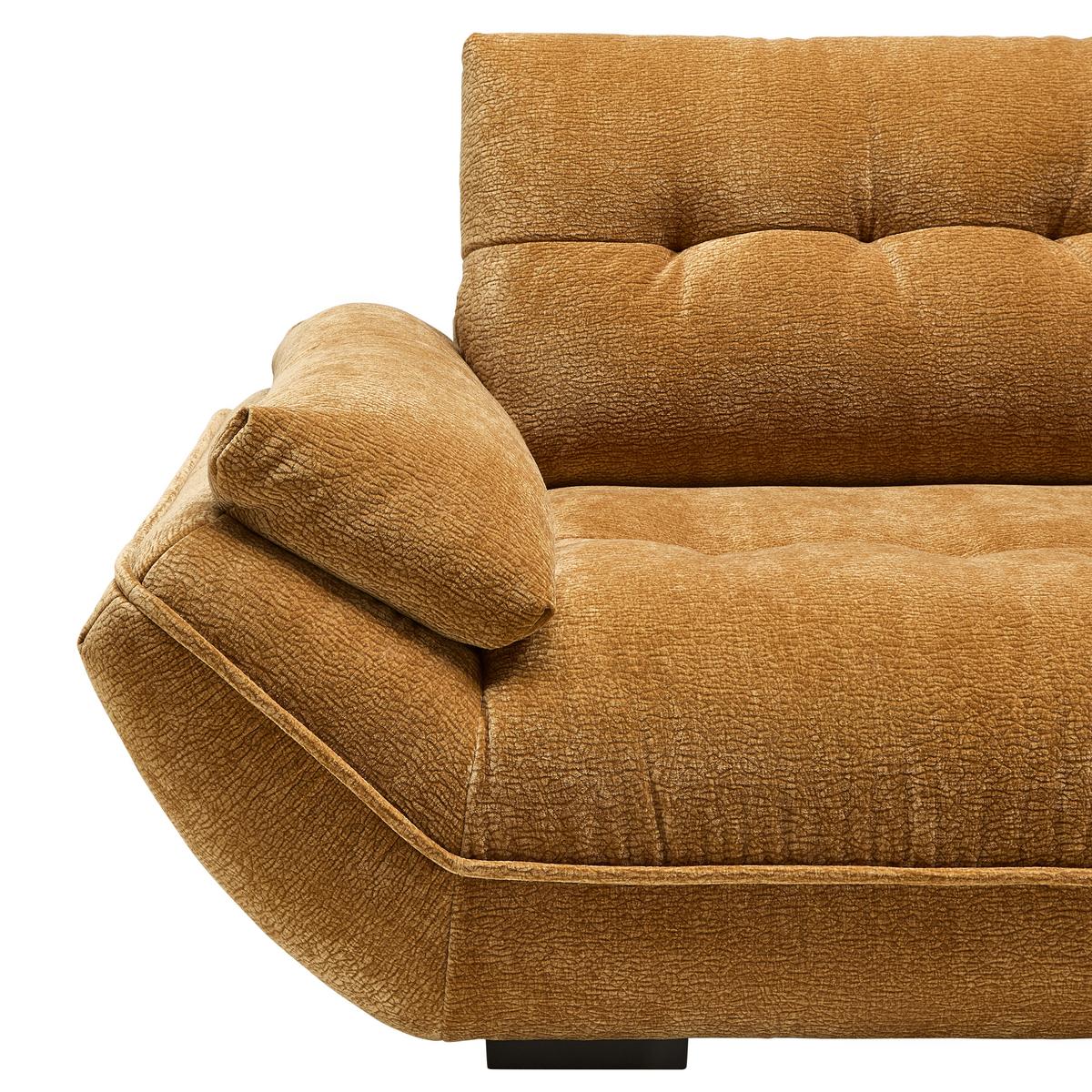Bigsofa Vivo Goldfarben - Goldfarben/Schwarz, MODERN, Kunststoff/Textil (272/63/137cm) - Premium Living