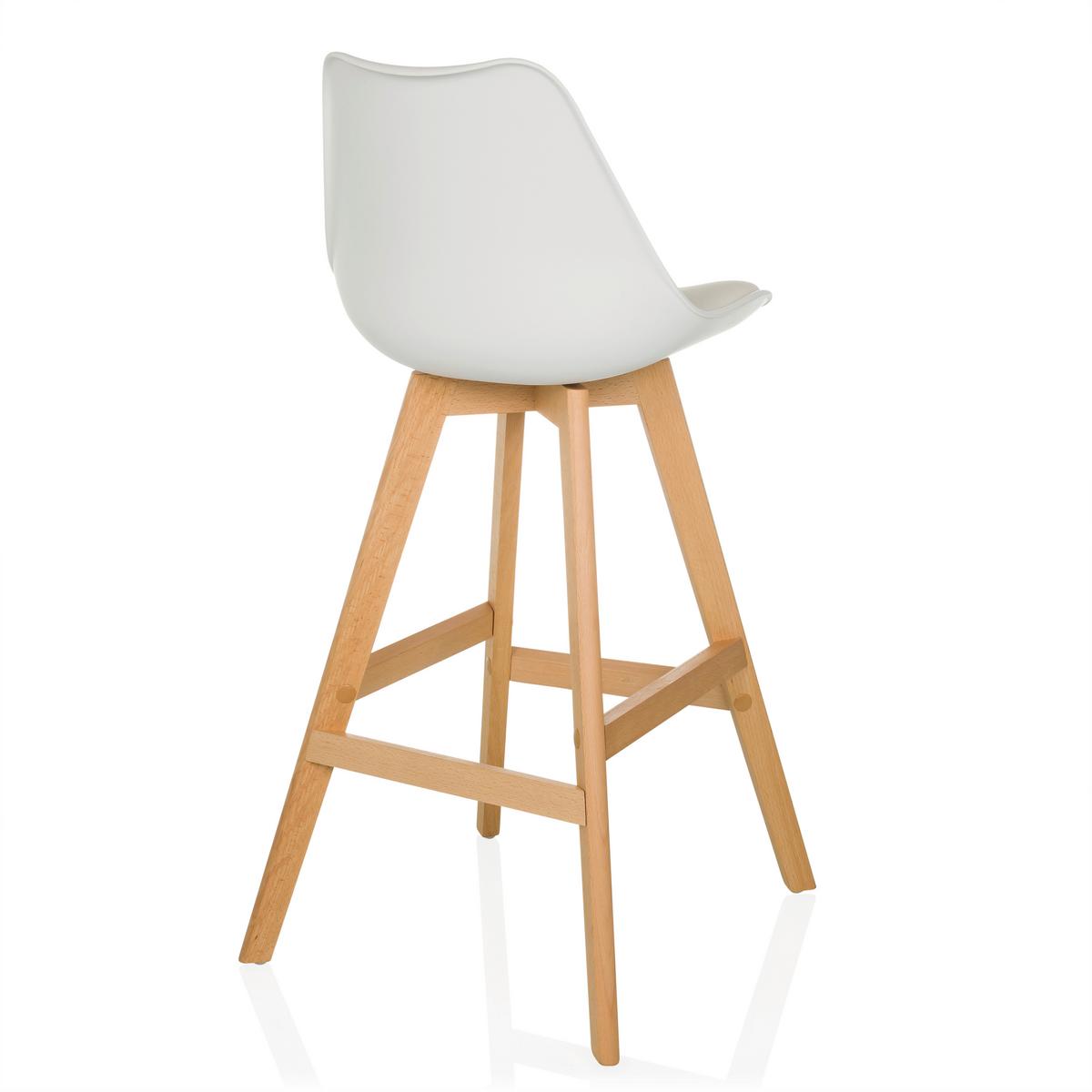 Set Barskih Stolov Scandi High, 2 Kos - bela/barve bukve, Moderno, umetna masa/les (51/99/51cm) - MID.YOU