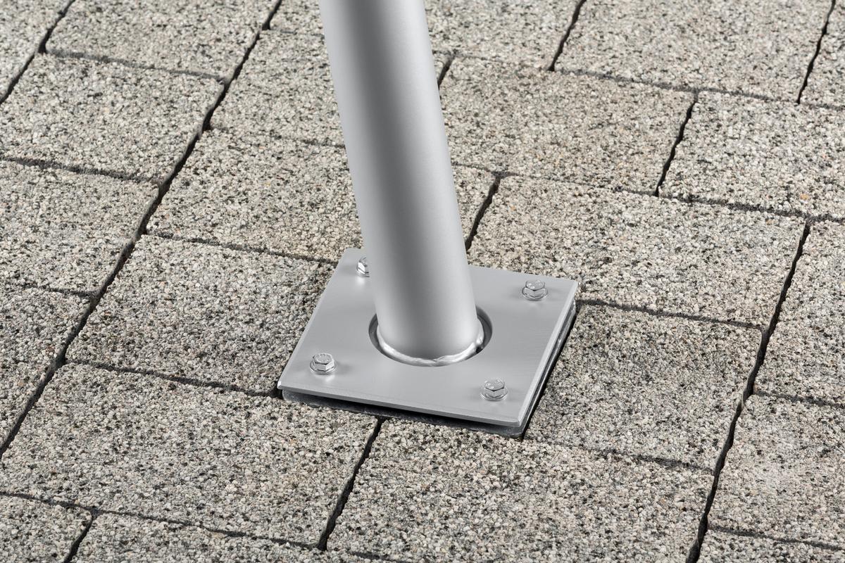 Schneider Sonnesegelzubehör Mast ca.6x240x6cm Edelstahl - Hellgrau, Basics, Metall (6/240/6cm) - Schneider