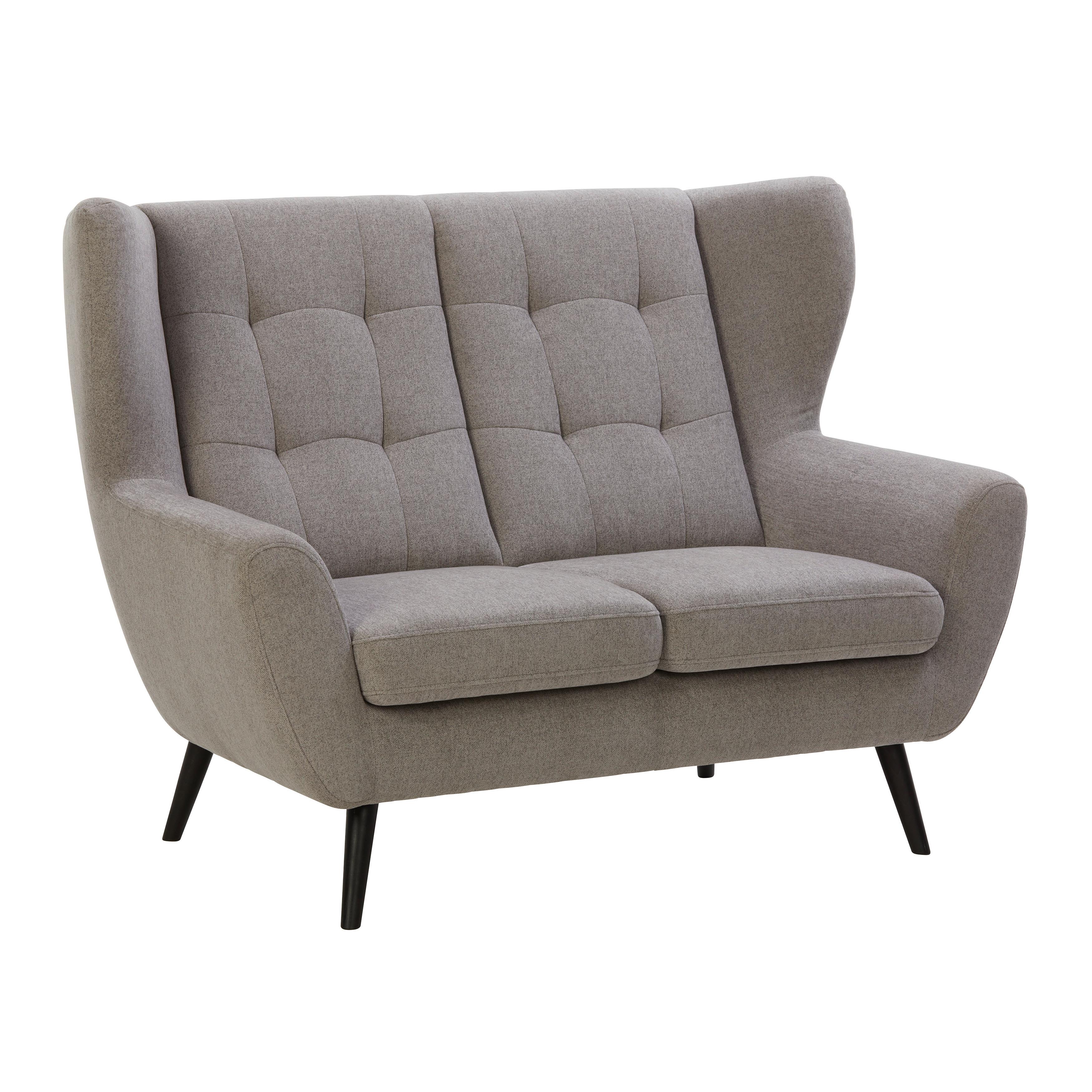 2-Sitzer-Sofa Helsinki in Grau/Dunkelgrau - Dunkelgrau/Schwarz, MODERN, Holz/Holzwerkstoff (140/102/90cm) - Mömax