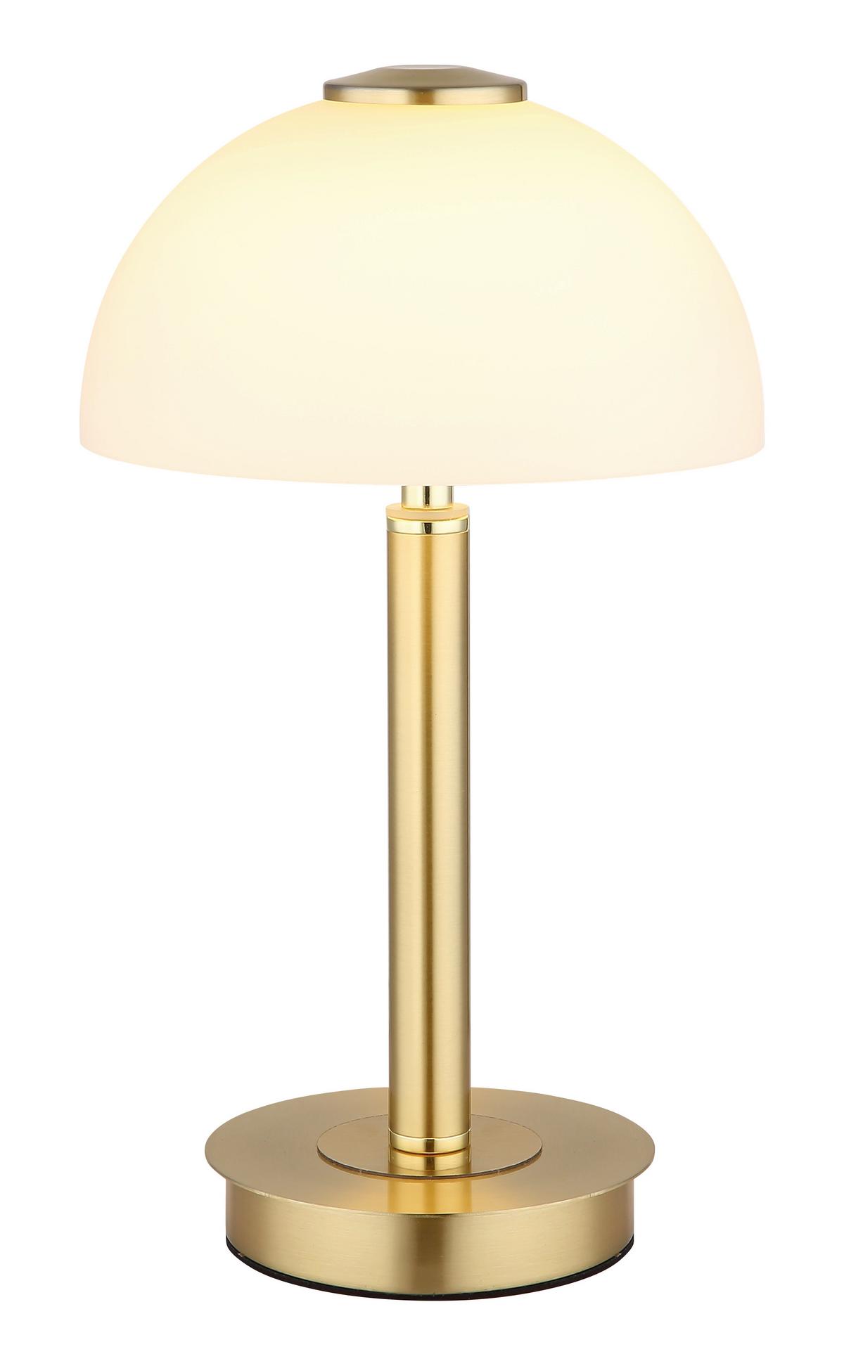 LED-TISCHLEUCHTE 21953M - Messingfarben/Schwarz, Design, Glas/Kunststoff (18/31,5cm) - Globo