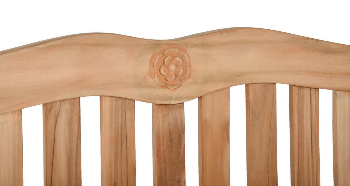 Gartenbank Romang ca. 120x92x63 cm Teak - Naturfarben, Basics, Holz (120/92/63cm) - Gardenson