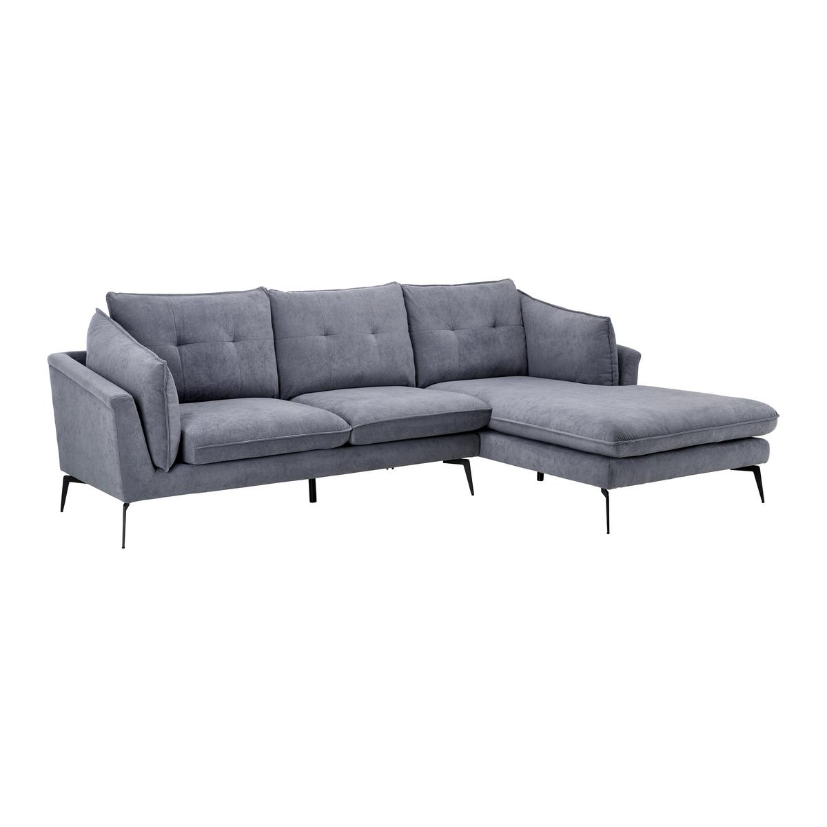 Sarokkanapé Sandro - szürke, Modern, textil/fa (258/86/160cm) - Bessagi Home