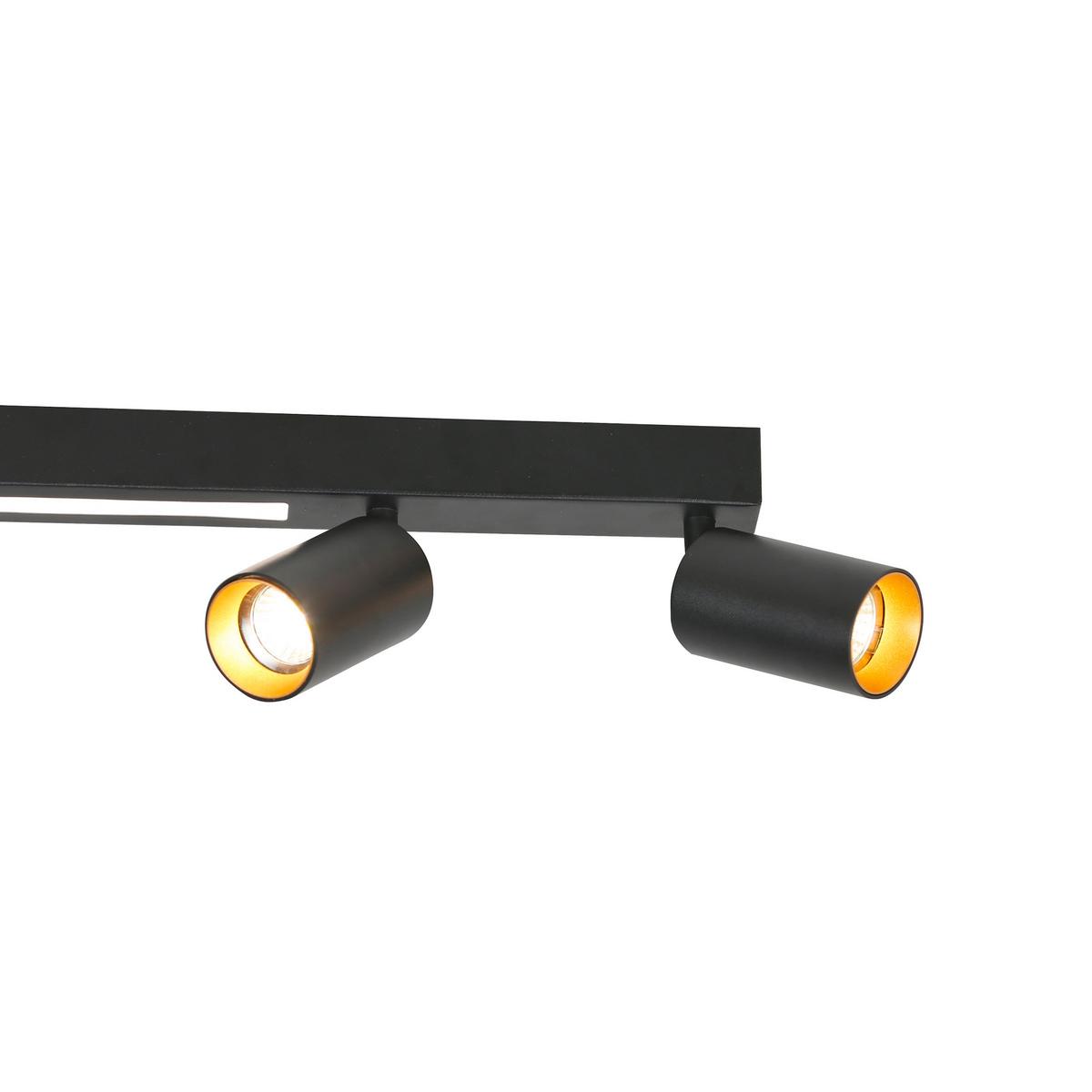 Led-deckenstrahler Lp-703/4c Perugia 4 - Schwarz, Konventionell, Metall (14.5/100/5.5cm)