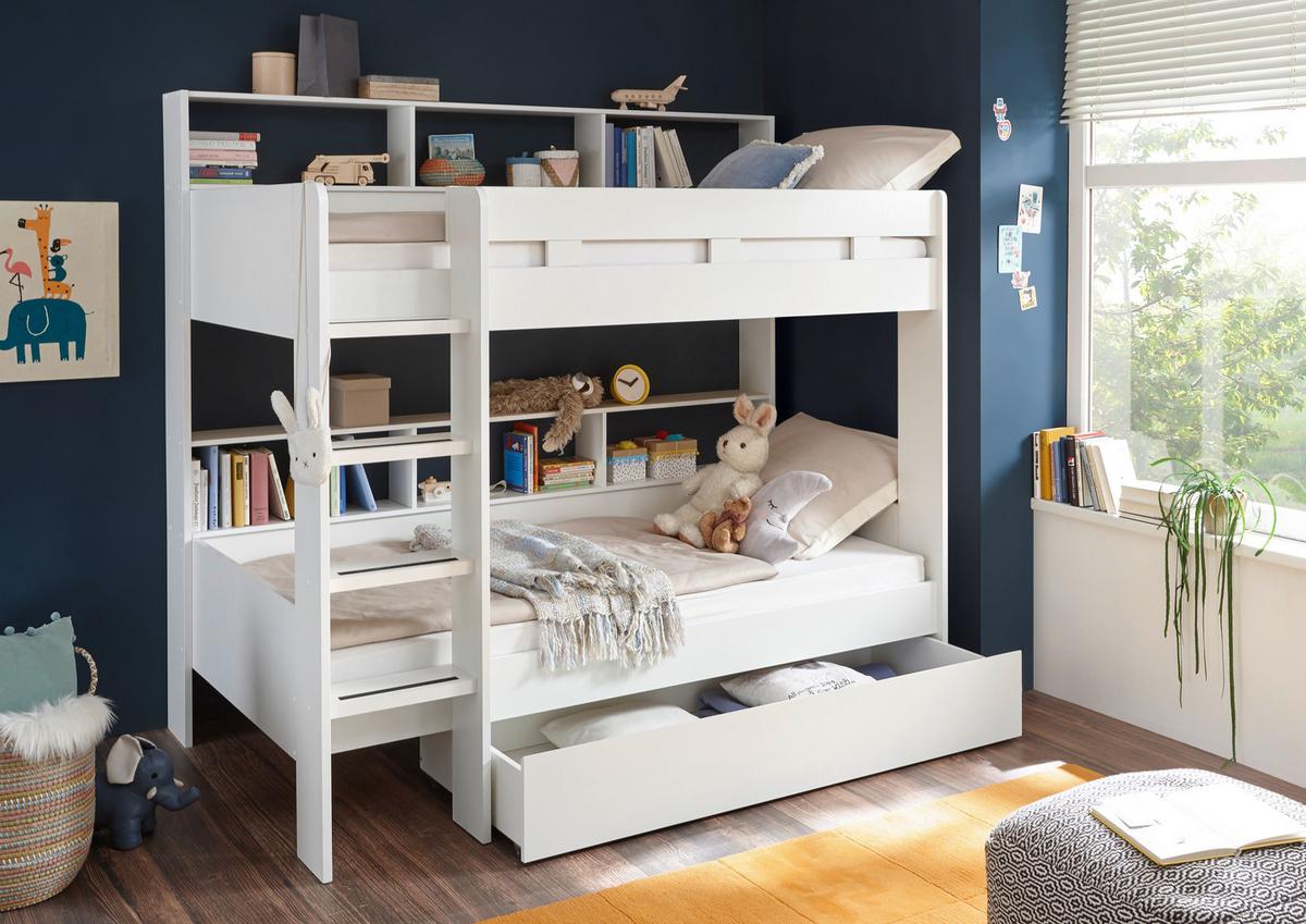 PAT SUPRAETAJAT JUSA - alb/culoare natur, Konventionell, material pe bază de lemn (90/200cm) - Modern Living