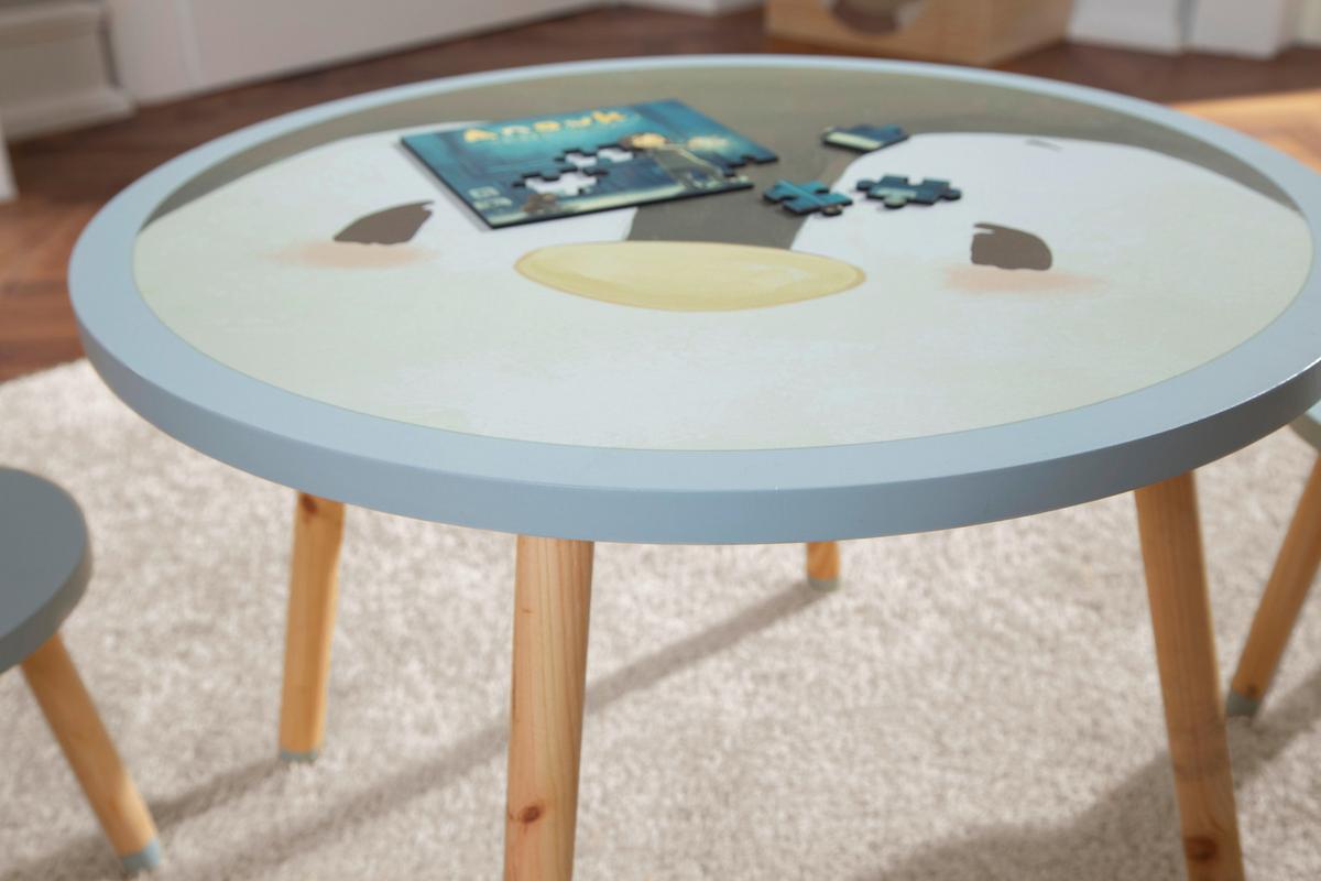 ZESTAW DO SIEDZENIA DLA DZIECI ANOUK - jasnoniebieski, Konventionell, materiał drewnopochodny/drewno