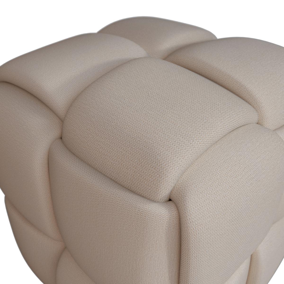 Hocker Ella Bouclé Beige - Beige/Schwarz, MODERN, Holz/Kunststoff (45/45/45cm) - Bessagi Home