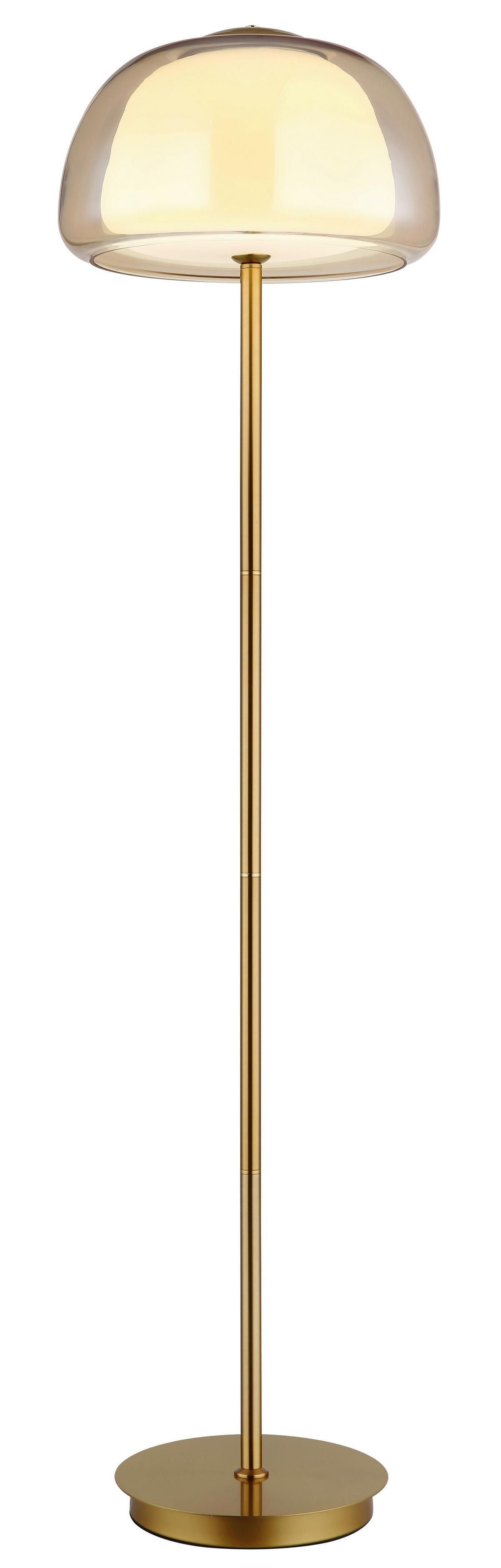 Led Podna Svjetiljka Avila - bijela/zlatne boje, Design, staklo/metal (38/150cm) - Globo
