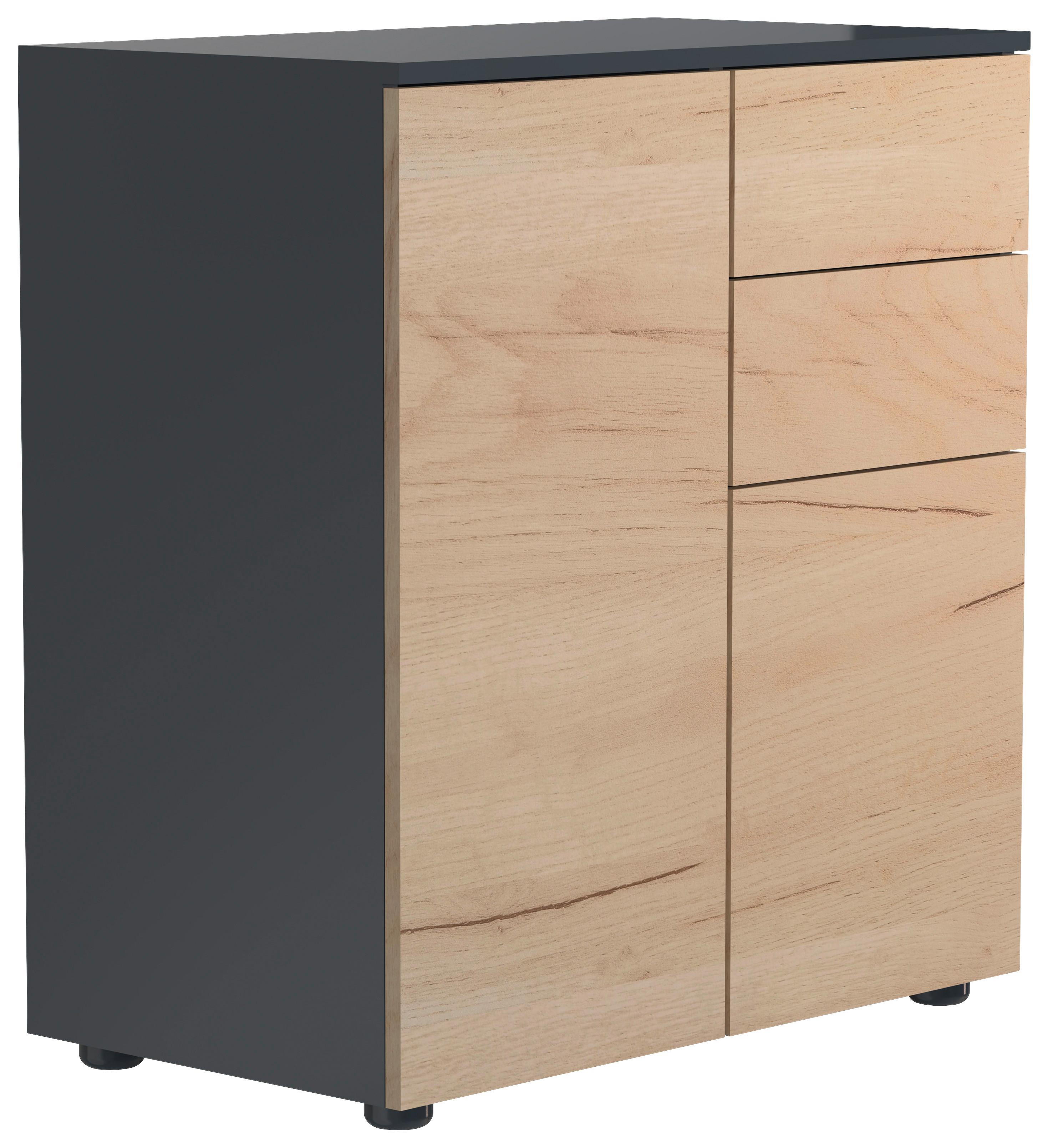 Kommode DALOSA Honigeiche ca. 70x77x39 cm - Honigeiche/Anthrazit, MODERN, Holzwerkstoff/Kunststoff (70/77/39cm) - MID.YOU