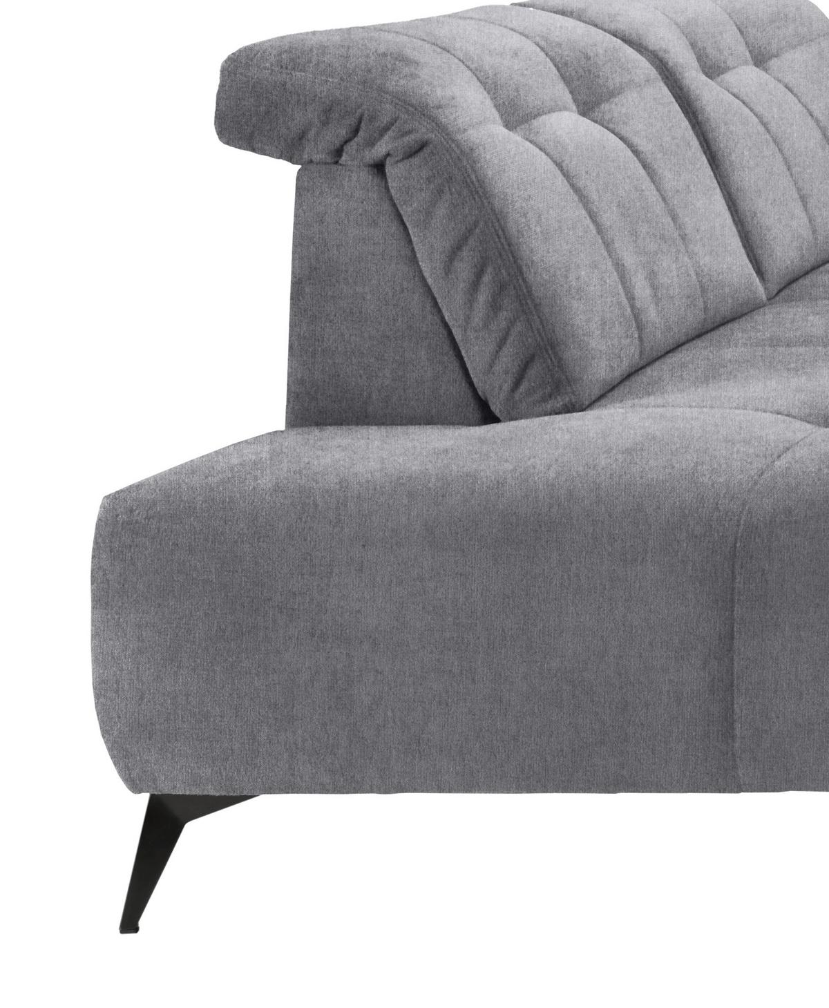 WOHNLANDSCHAFT SANO - Hellgrau/Schwarz, MODERN, Textil/Metall (200/337/180cm) - Livetastic