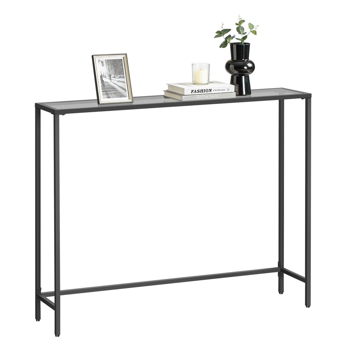 Beistelltisch in Schwarz ca. 100,5x80x20 cm - Schwarz, Trend, Glas/Metall (100,5/80/20cm) - MID.YOU