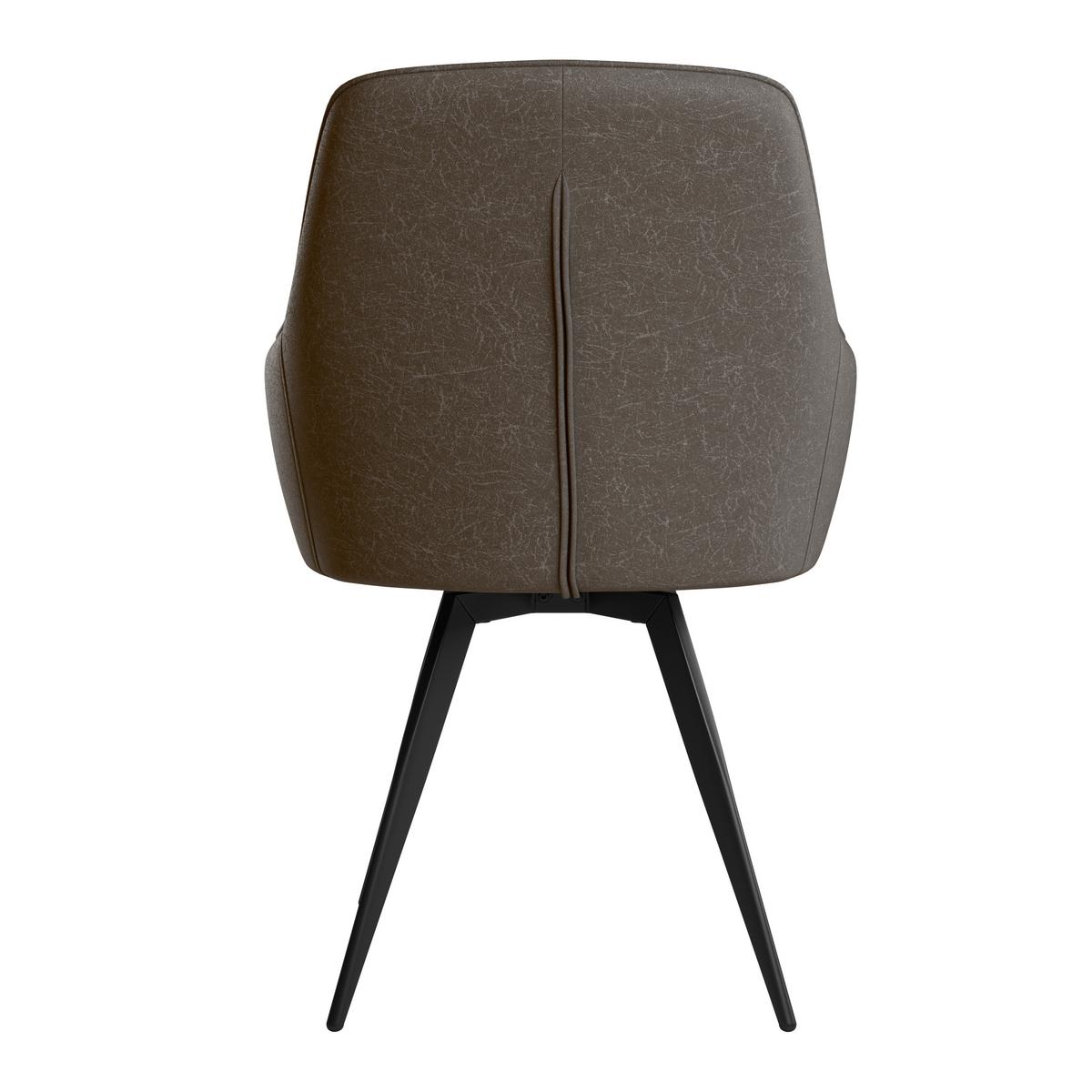 Stol Bella, Rjava, Vrtljiv - črna/rjava, Konvencionalno, kovina/tekstil (63/90/61cm)