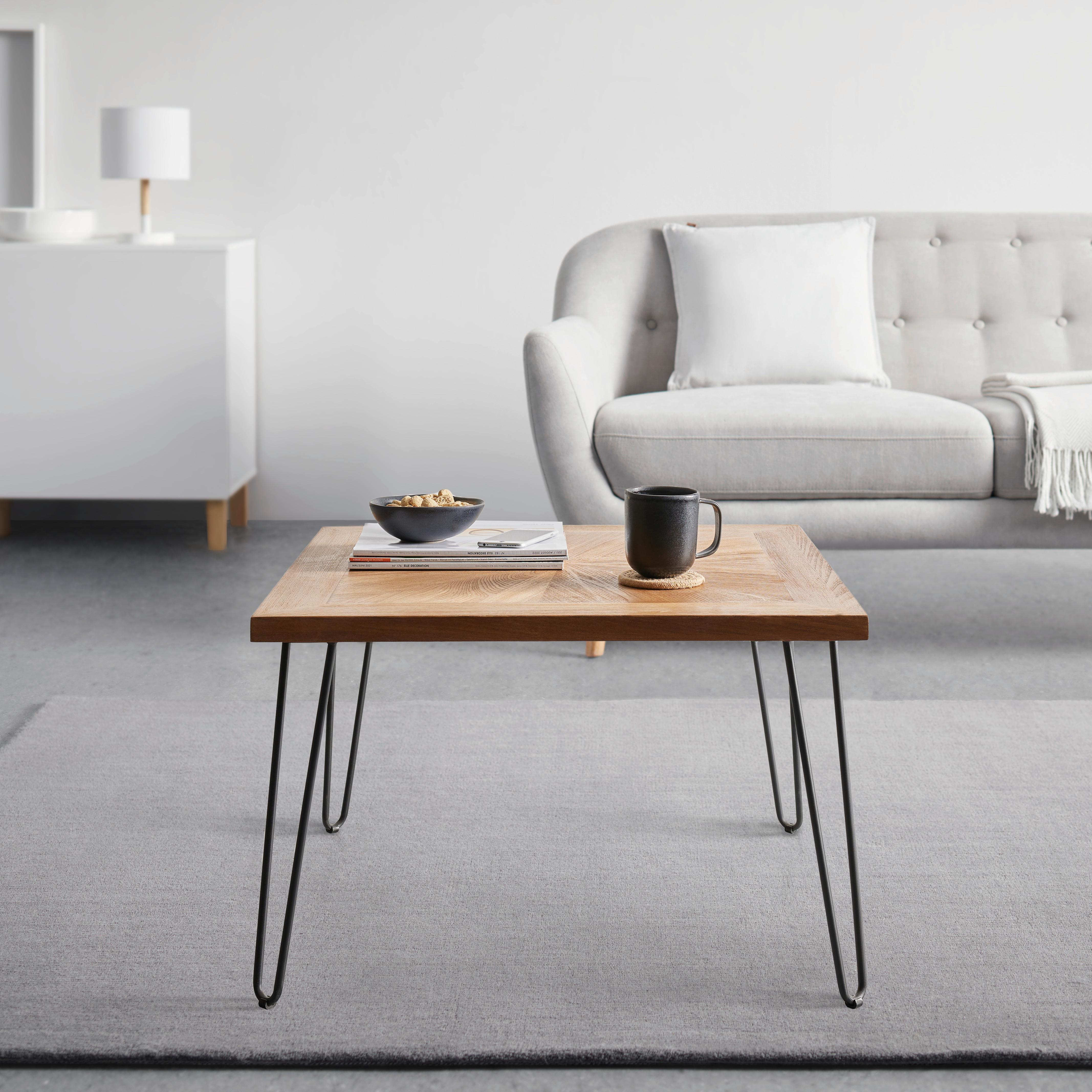 SOFFBORD NOEL - svart/naturfärgad, Romantik / Lanthus, metall/trämaterial (70/45/70cm) - Zandiara