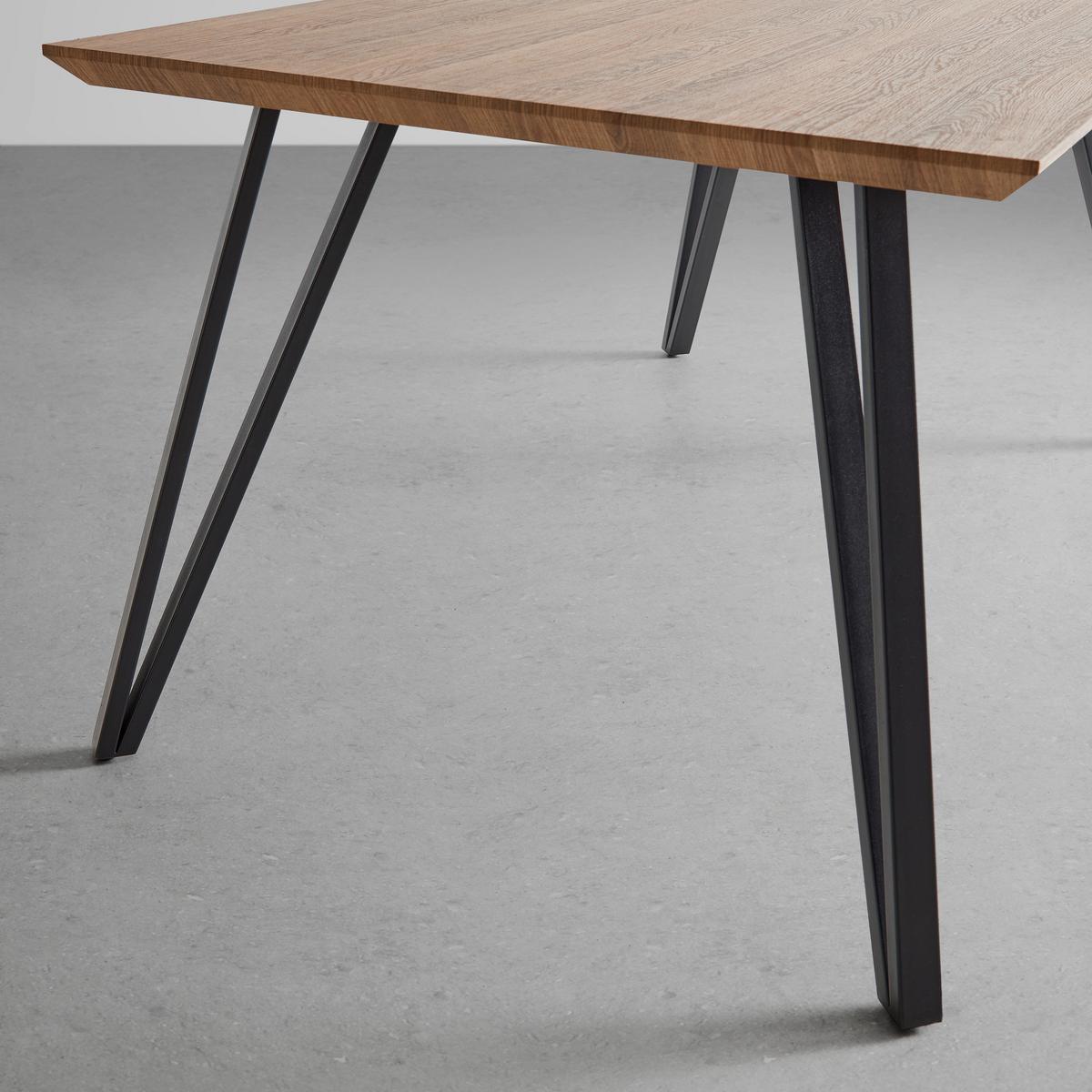 Jedilna Miza Delia, Barva Oreha - črna/barve oreha, Moderno, kovina/leseni material (160/75/90cm) - Bessagi Home