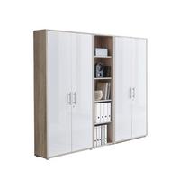 Aktenschrank Office Edition Sw Set 10 Eiche/Weiß - Weiß Hochglanz/Sonoma Eiche, MODERN, Holzwerkstoff (212,9/185,6/33cm) - MID.YOU