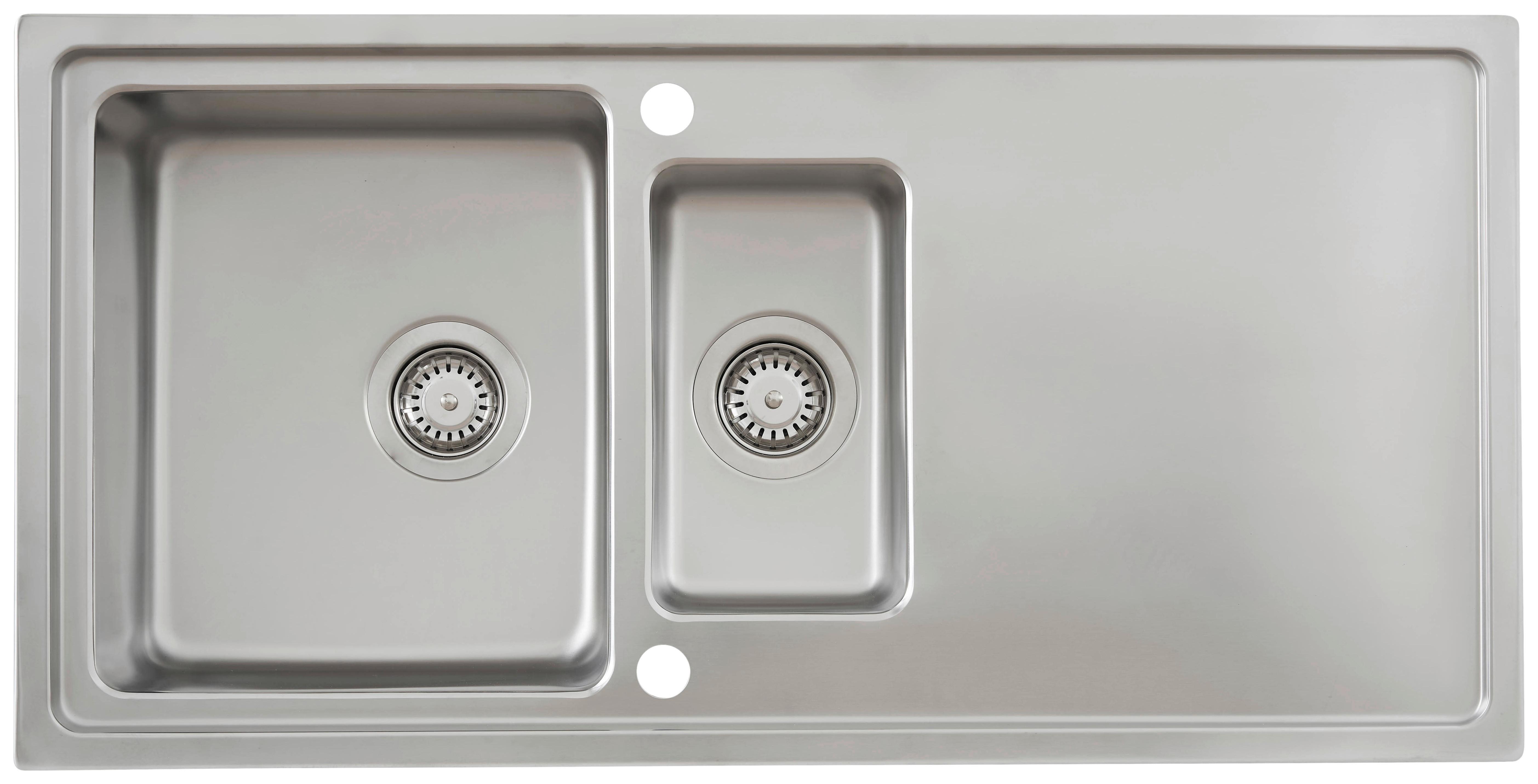 Einbauspüle Chicago ca. 100x20x50 cm Edelstahl - Edelstahlfarben, Trend, Metall (100/20,3/50cm) - Respekta