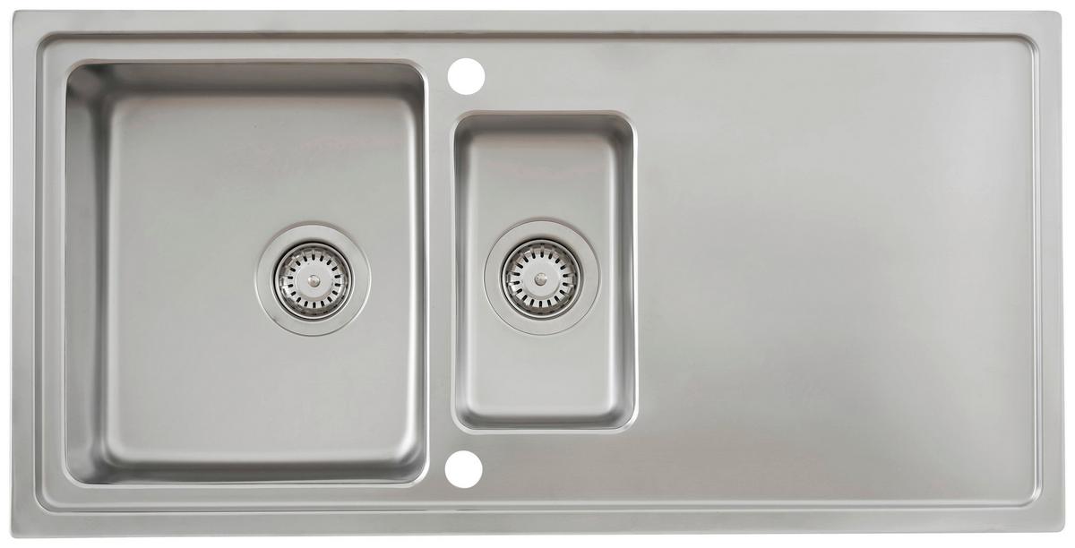 Einbauspüle Chicago ca. 100x20x50 cm Edelstahl - Edelstahlfarben, Trend, Metall (100/20,3/50cm) - Respekta