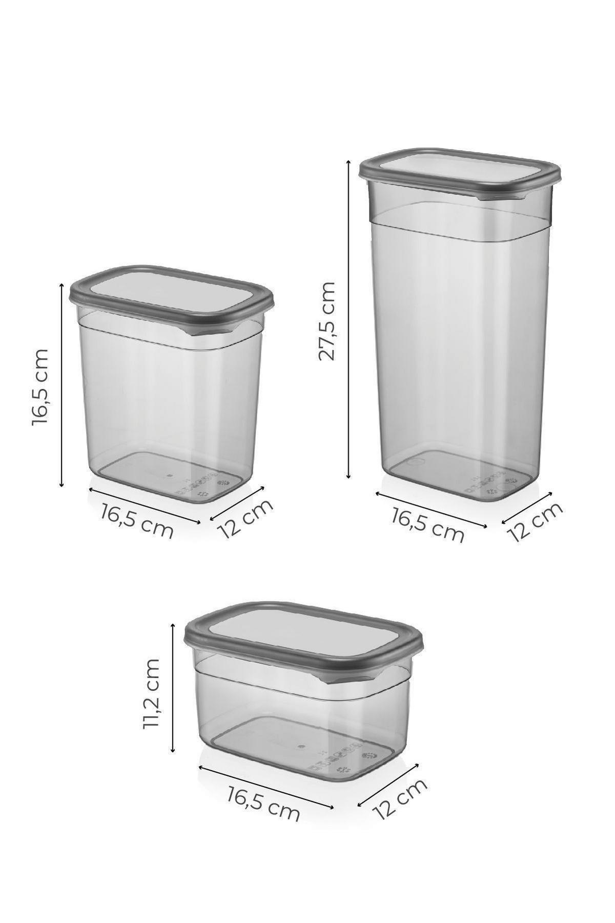 ZESTAW POJEMNIKÓW KUCHENNYCH BNMPGGY24 - antracytowy, Basics, tworzywo sztuczne