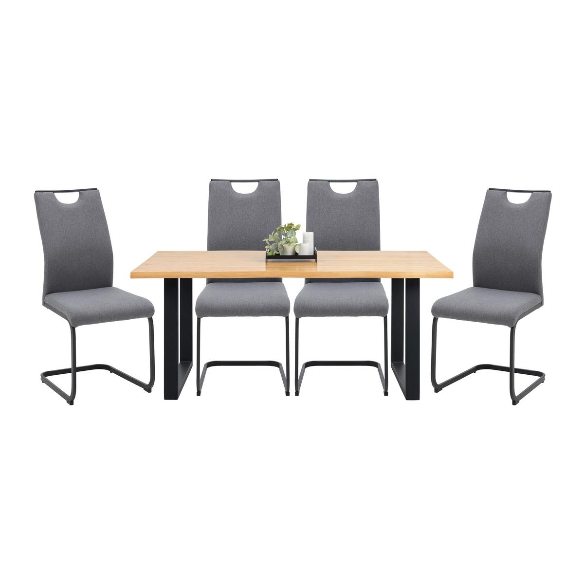 Jedilna Miza Boston - črna/hrast artisan, Moderno, kovina/les (180/90/76cm) - Modern Living