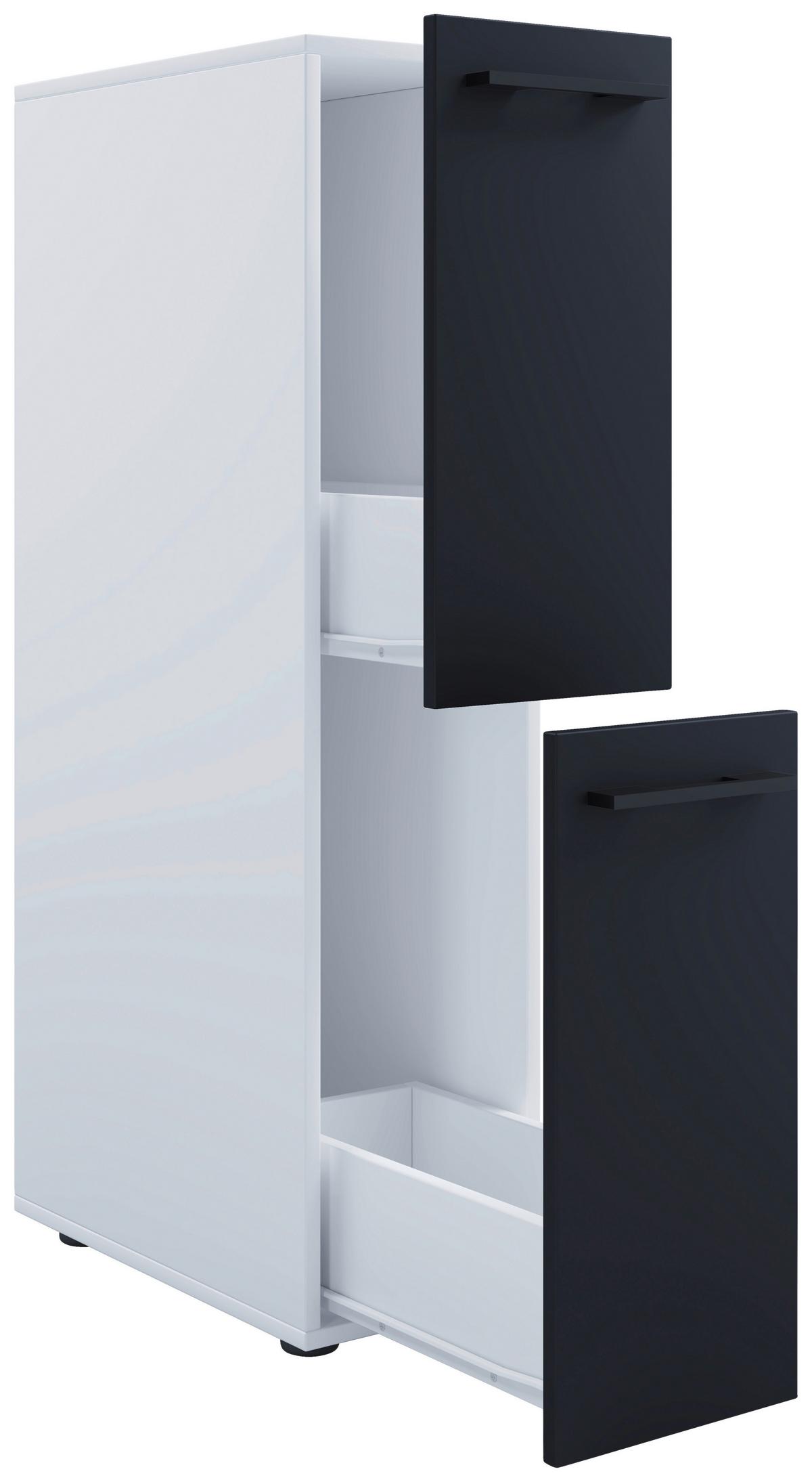 MIDISCHRANK SADILO L - Weiss/Anthrazit, Modern, Holzwerkstoff/Kunststoff (25/110/50cm) - MID.YOU