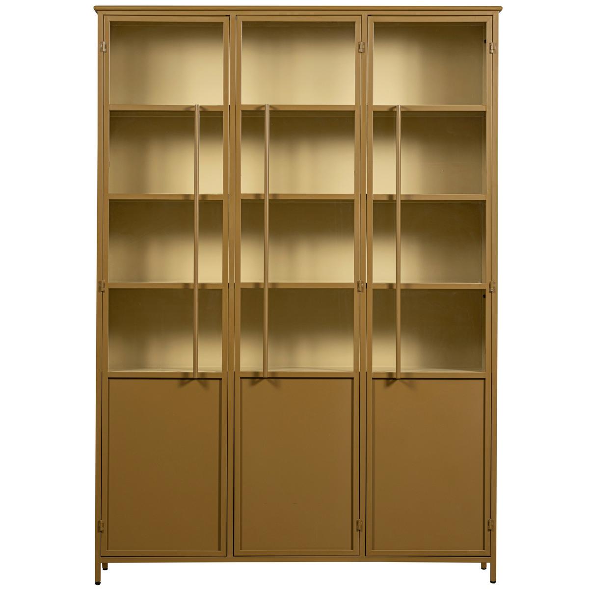 Vitrine Exhibit Honiggelb - Honig, Design, Glas/Metall (140/200/40cm) - Livetastic