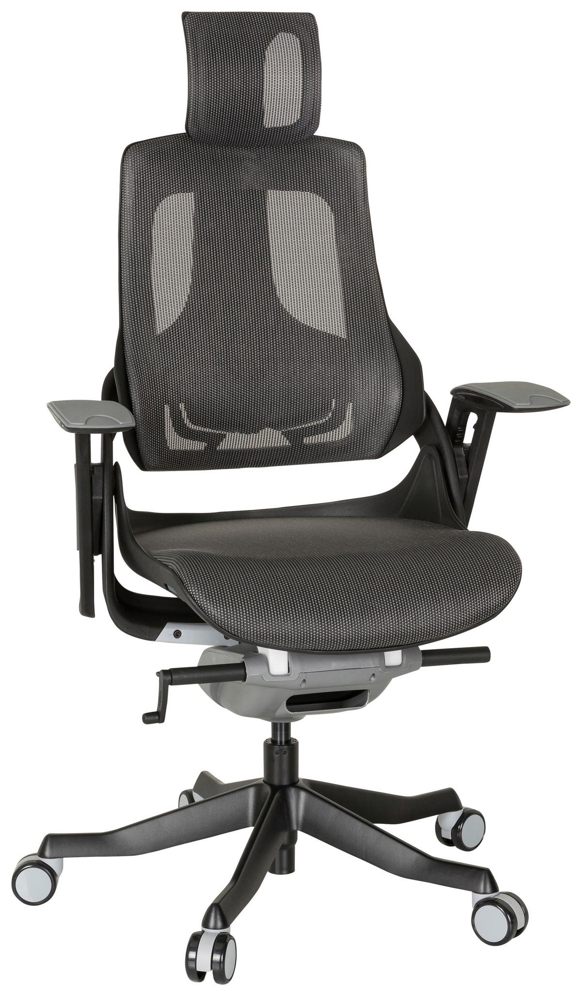 Pisarniški Stol Spektre Black, Siva - siva/črna, Moderno, kovina/umetna masa (67/116/54cm) - MID.YOU