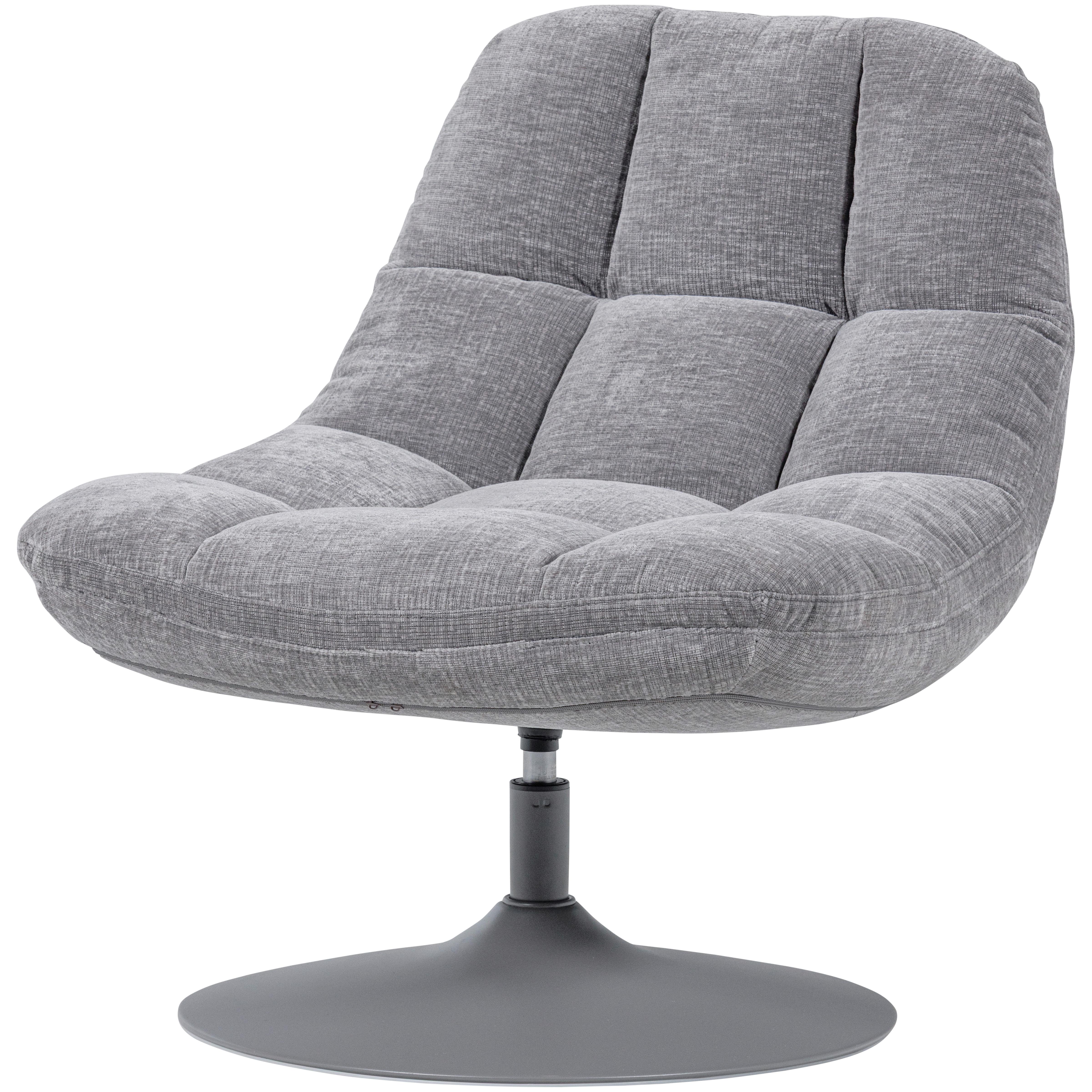 SESSEL Elvi Hellgrau B: 73cm - Hellgrau/Grau, Design, Textil/Metall (73/81/84cm) - Livetastic
