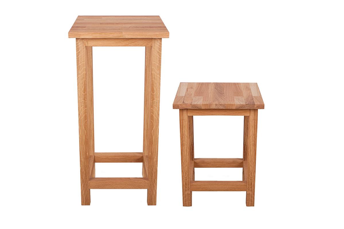 GARTENHOCKER Eiche massiv H: 60 cm - Eichefarben, Basics, Holz (30/60/30cm) - Gardenson