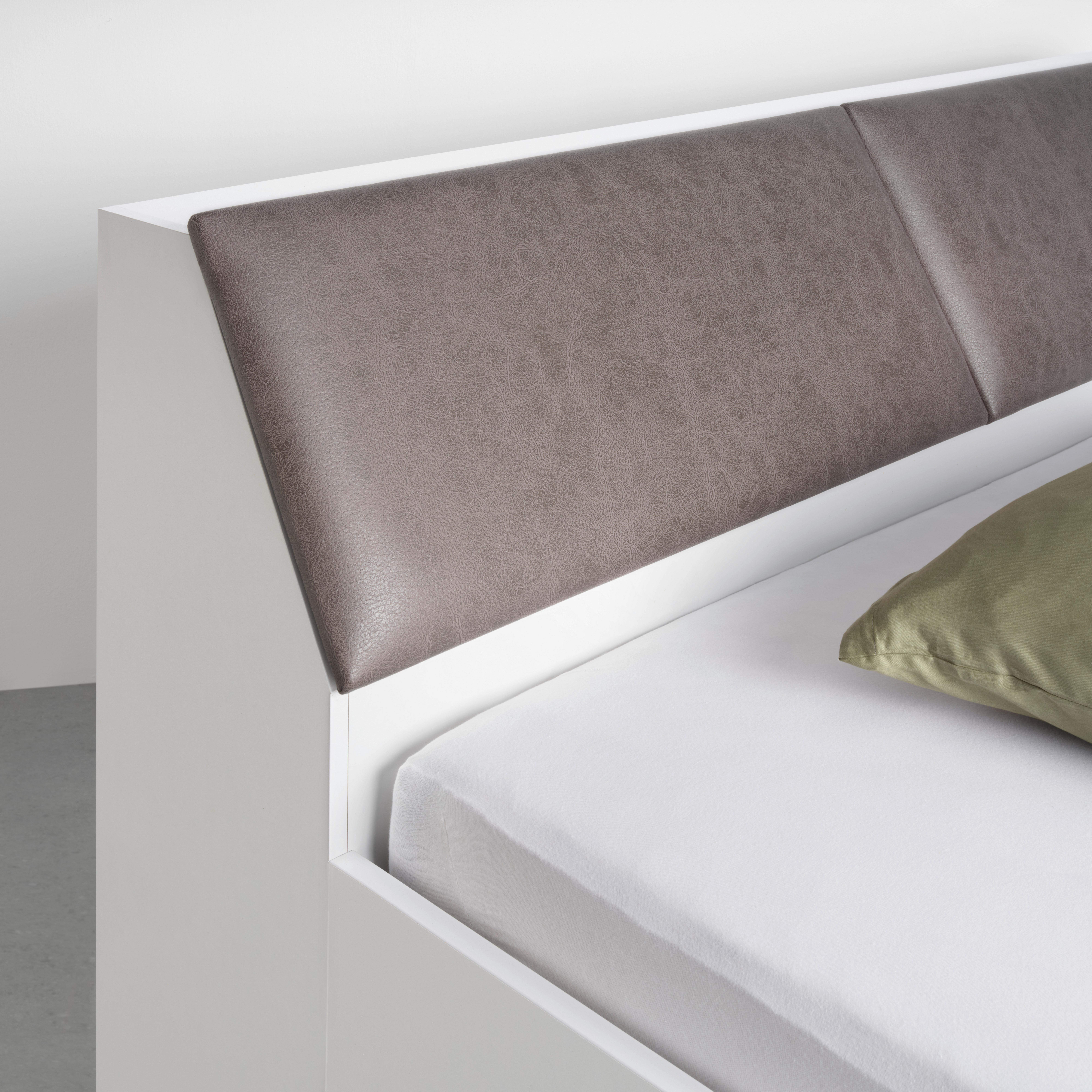 SÄNG MED FÖRVARING MAXI MM - vit/grå, Klassisk, trämaterial/textil (140/200cm) - Mömax