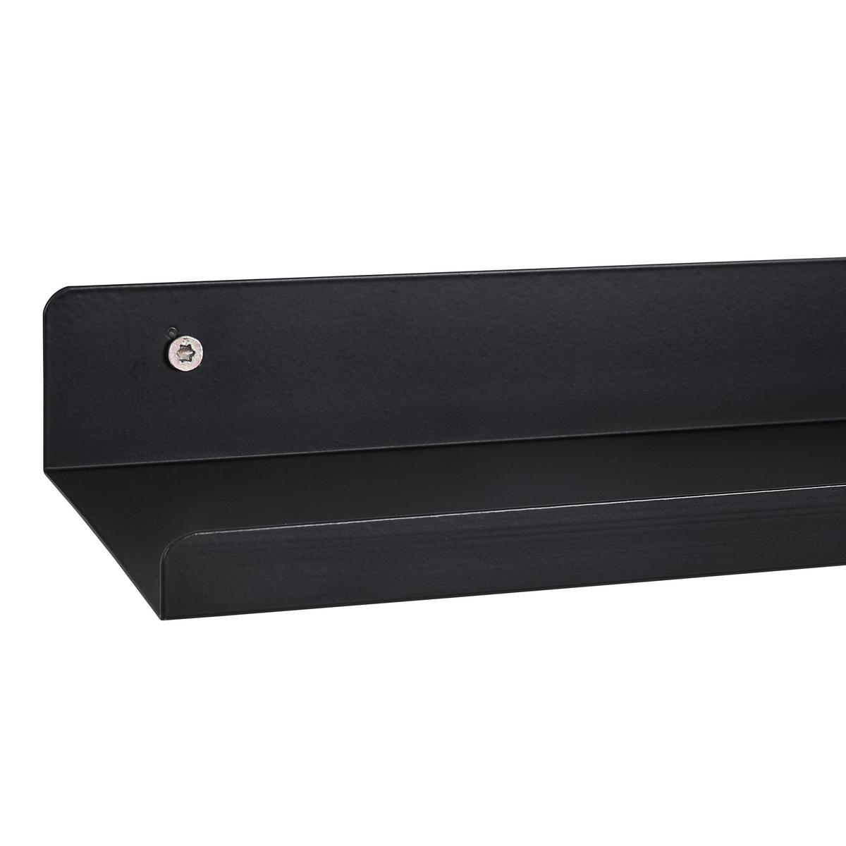 PÓŁKA ŚCIENNA MANDY - czarny, Basics, metal (80/4/10cm) - Xora