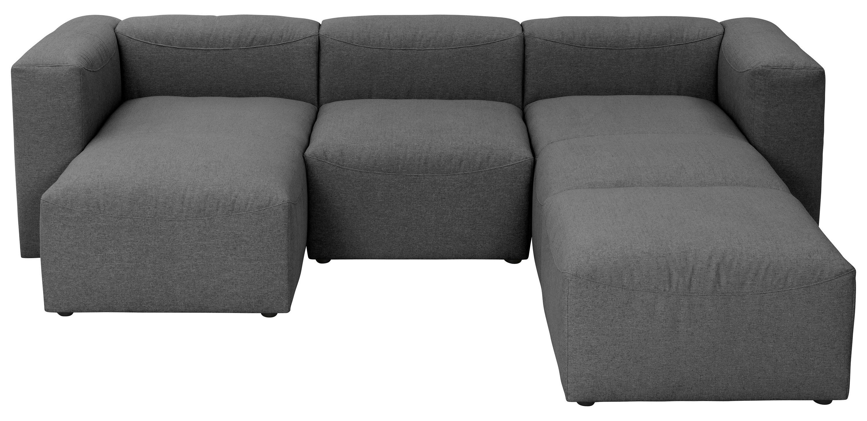 WOHNLANDSCHAFT LENA - Anthrazit, Design, Kunststoff/Textil (160/275/235cm) - Max Winzer