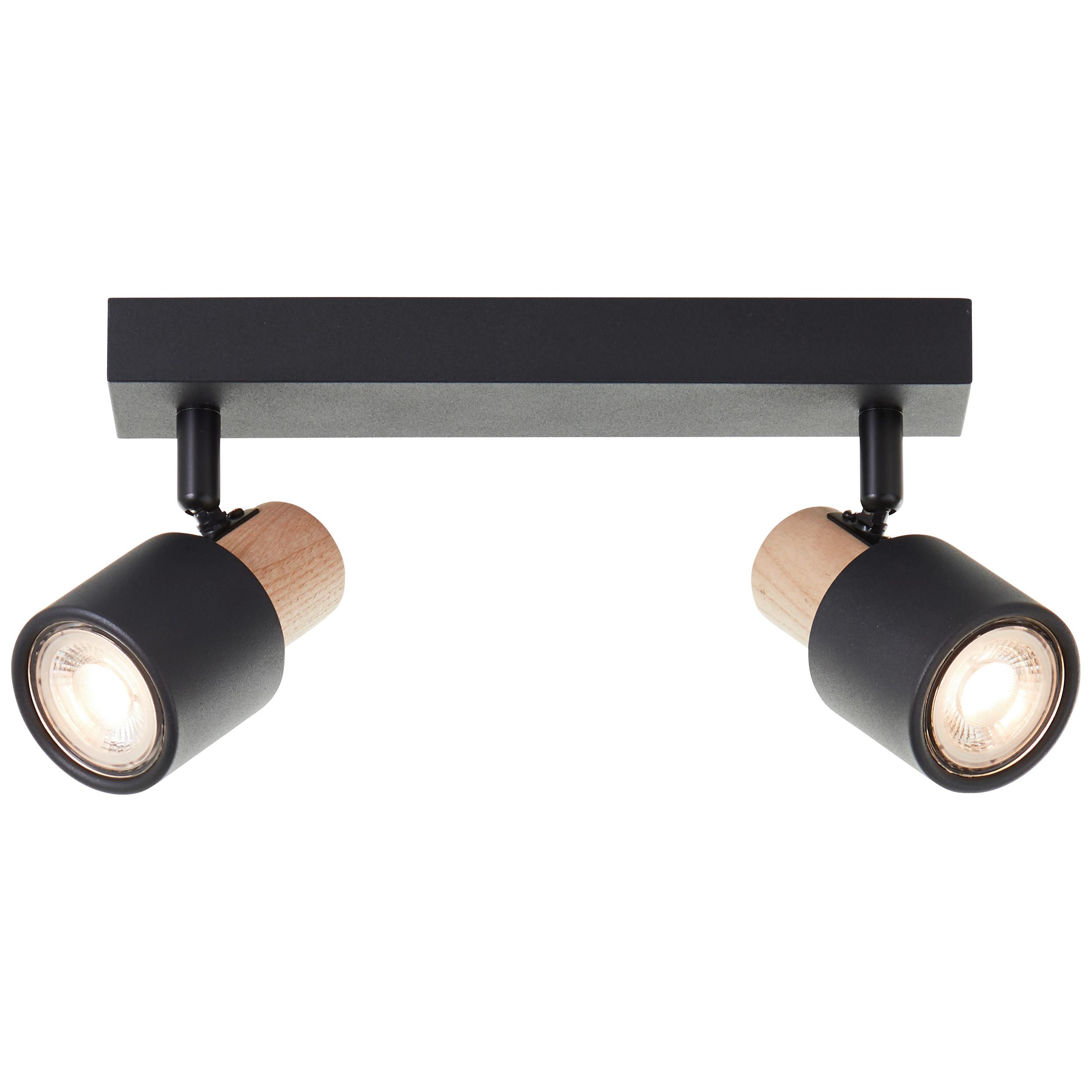 Strahler Pini BA2 Schwarz/Holz max. 10 Watt - Basics, Holz/Metall (33.3/14.5/6cm) - Brilliant