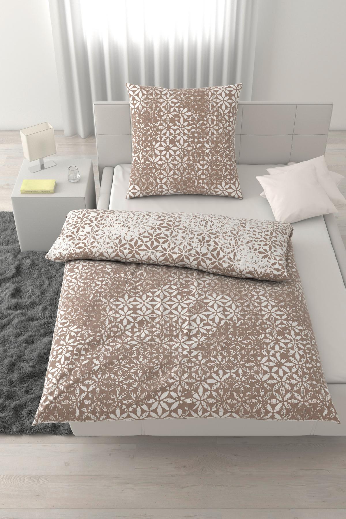 Bettwäsche Daniela Taupe ca. 135x200cm - Taupe, KONVENTIONELL, Textil (135/200cm) - Mömax