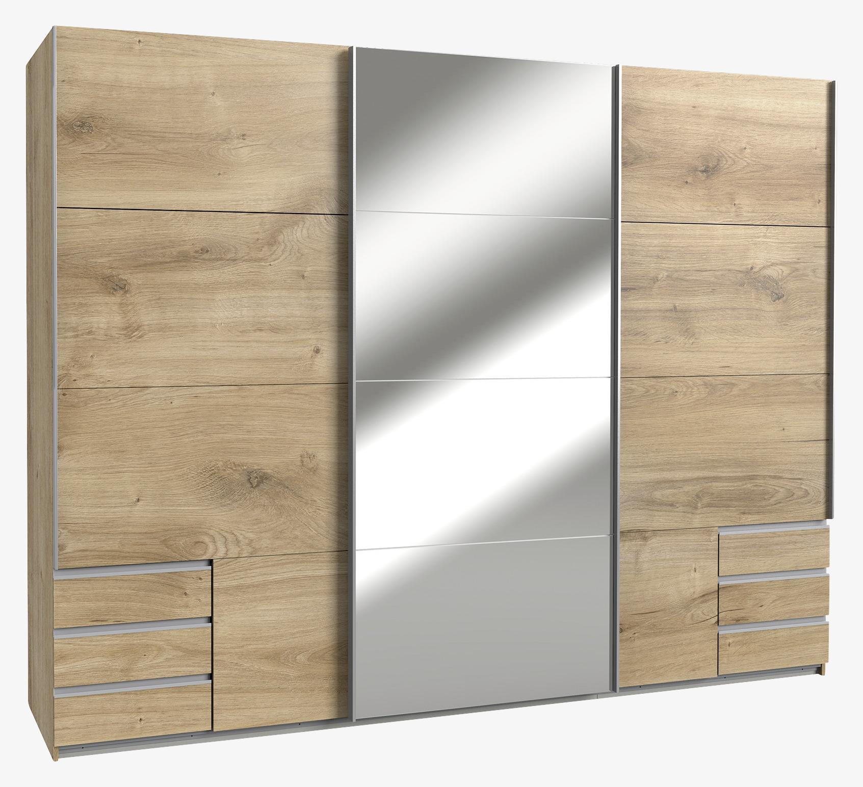 Kombinirana Omara Seattle - aluminij/hrast, Konvencionalno, kovina/leseni material (270/210/65cm) - Modern Living