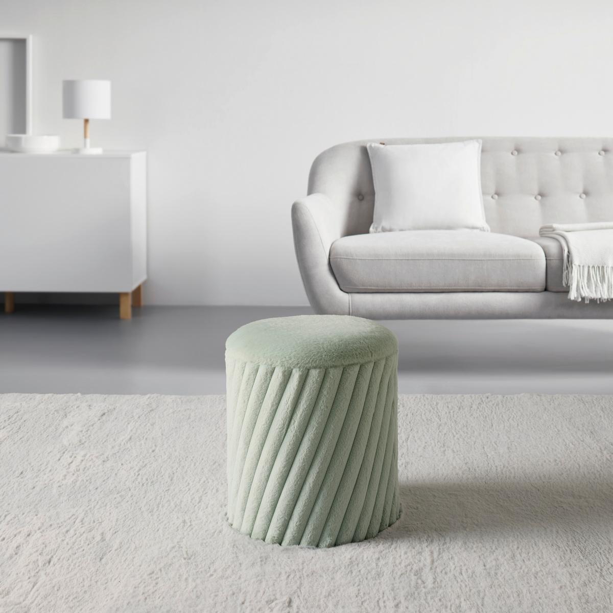 Hocker Cady Grün - Grün, ROMANTIK / LANDHAUS, Holzwerkstoff/Textil (37/40/37cm) - Mömax