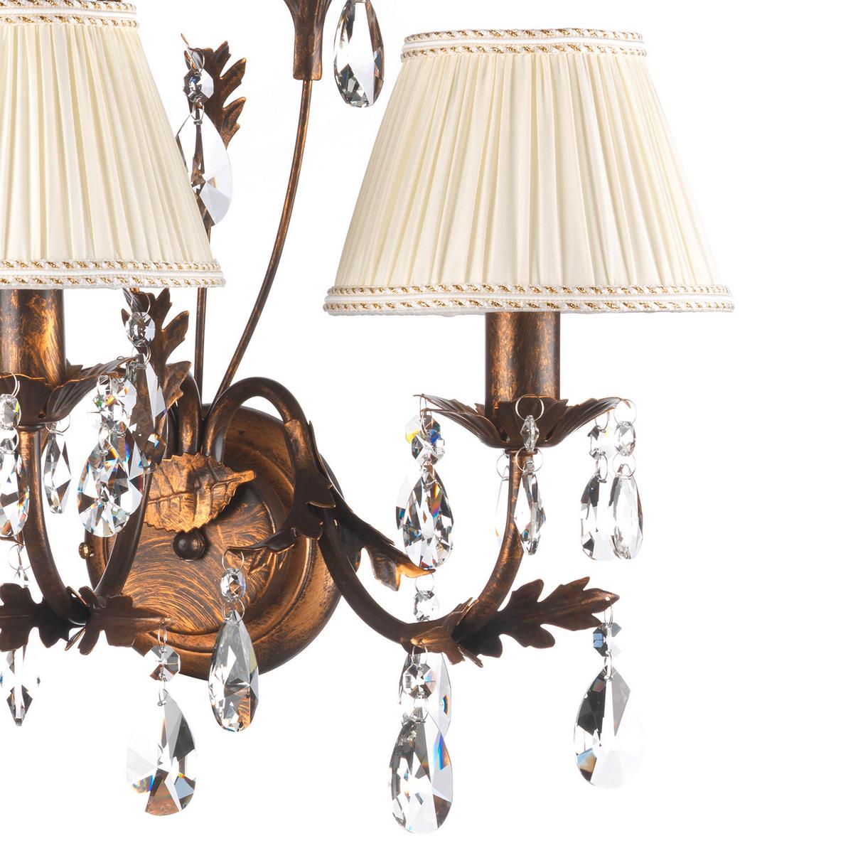 Wandleuchte Karen Bronzefarben max. 6 Watt - Bronzefarben, KONVENTIONELL, Glas/Textil (53/52cm)