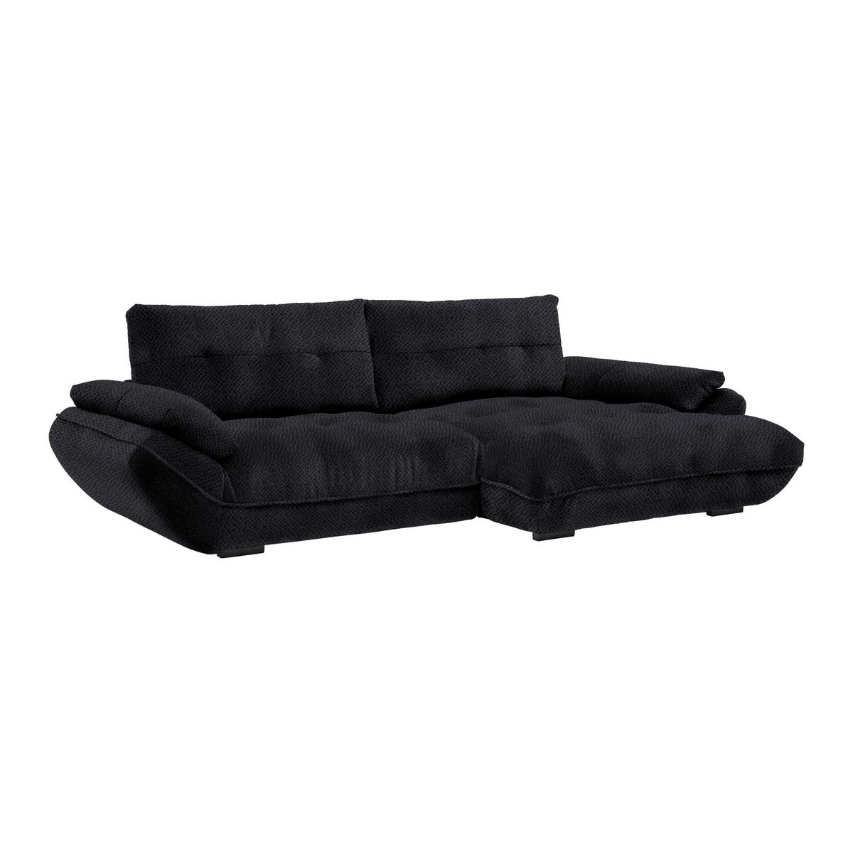 Wohnlandschaft Vivo Dunkelgrau - Dunkelgrau/Schwarz, MODERN, Kunststoff/Textil (317/63/179cm) - Premium Living